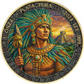 LIBERTAD MOSAIC AZTEC EMPEROR 1 Oz Silver Coin 24k Gold Plated Mexico 2024 w/COA