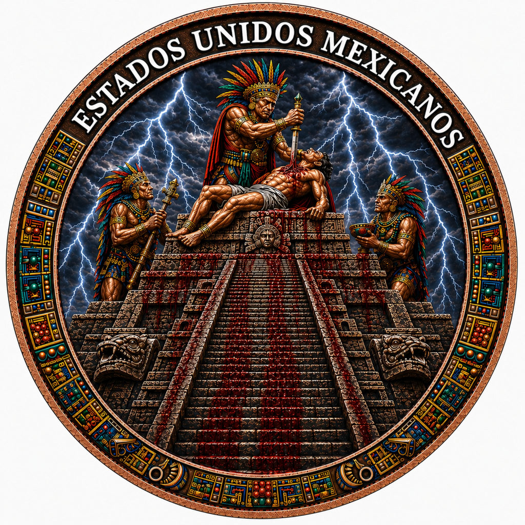 Aztec Sacrifice 5 oz Copper Medal