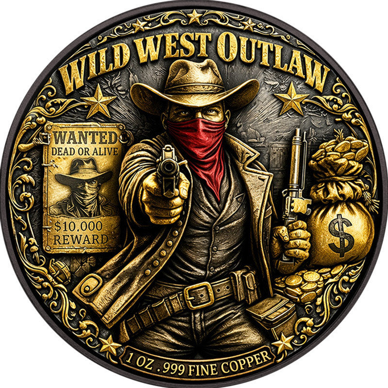Wild West Outlaw 1 oz Copper Round