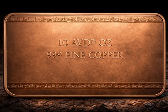 2026 Parthenon Colorized 10oz .999 Copper Bar