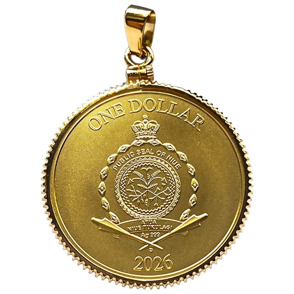 2026 Niue 4 Leaf Clover Pendant 10-gram .999 Silver 24K Gold Plated Coin