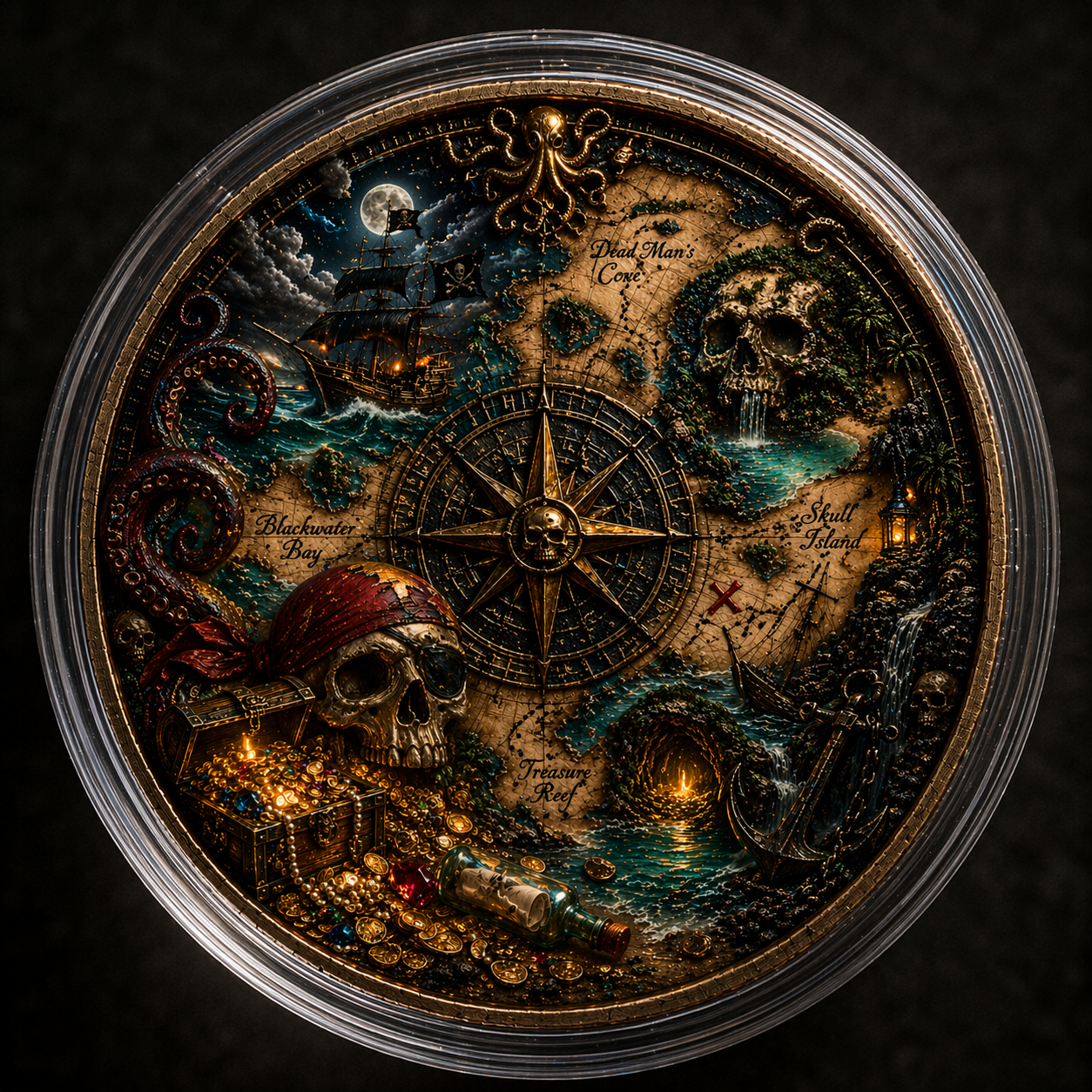 Treasure Map Pirate 1 AVDP oz Copper Round | CCB Exclusive
