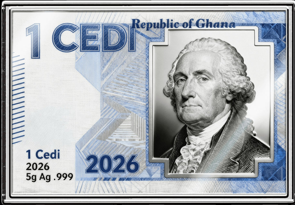 2026 Ghana "Washington Crossing the Delaware" 5g Silver Foil Note