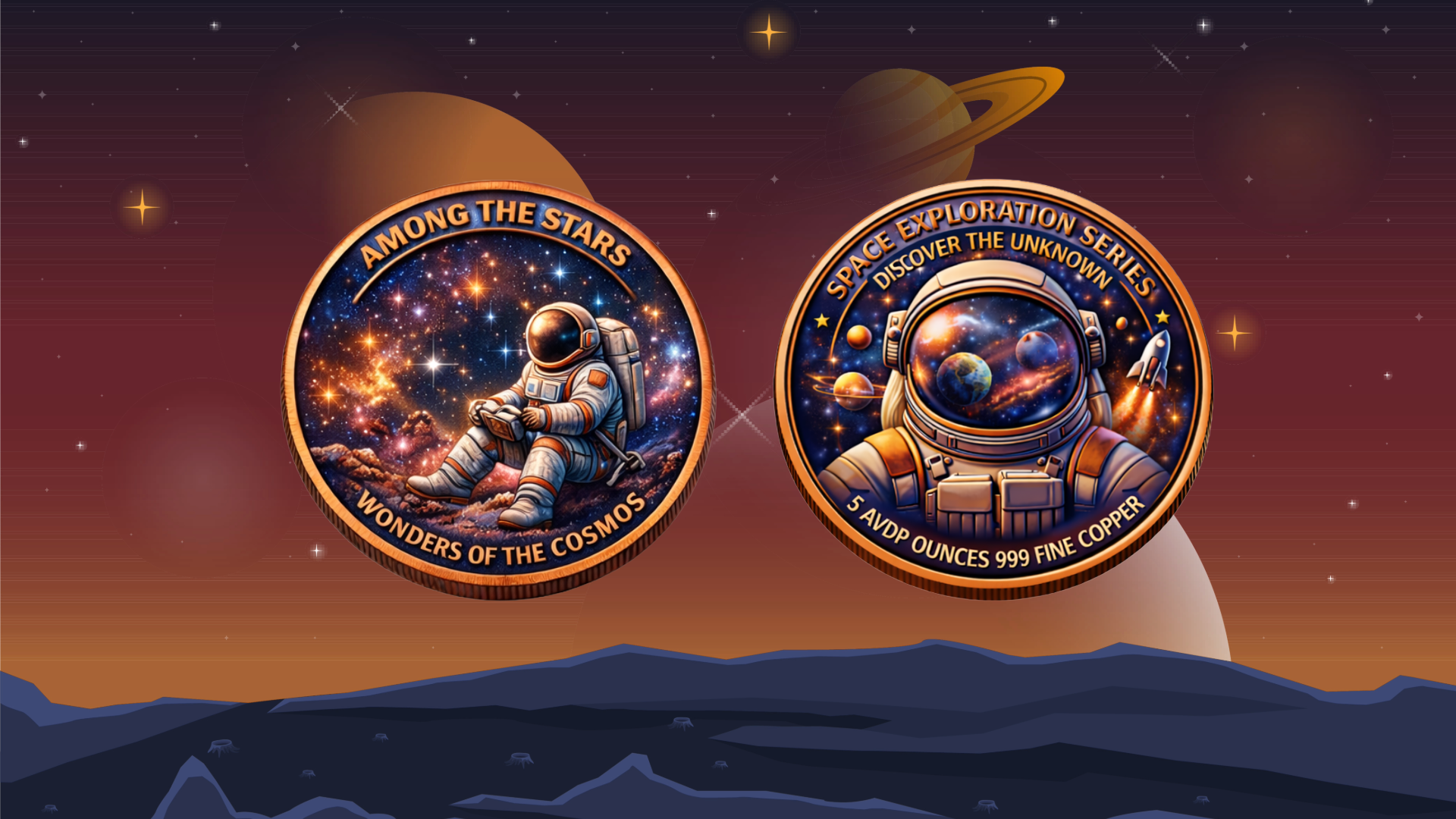 Exploring the Stars - 5oz Copper Round