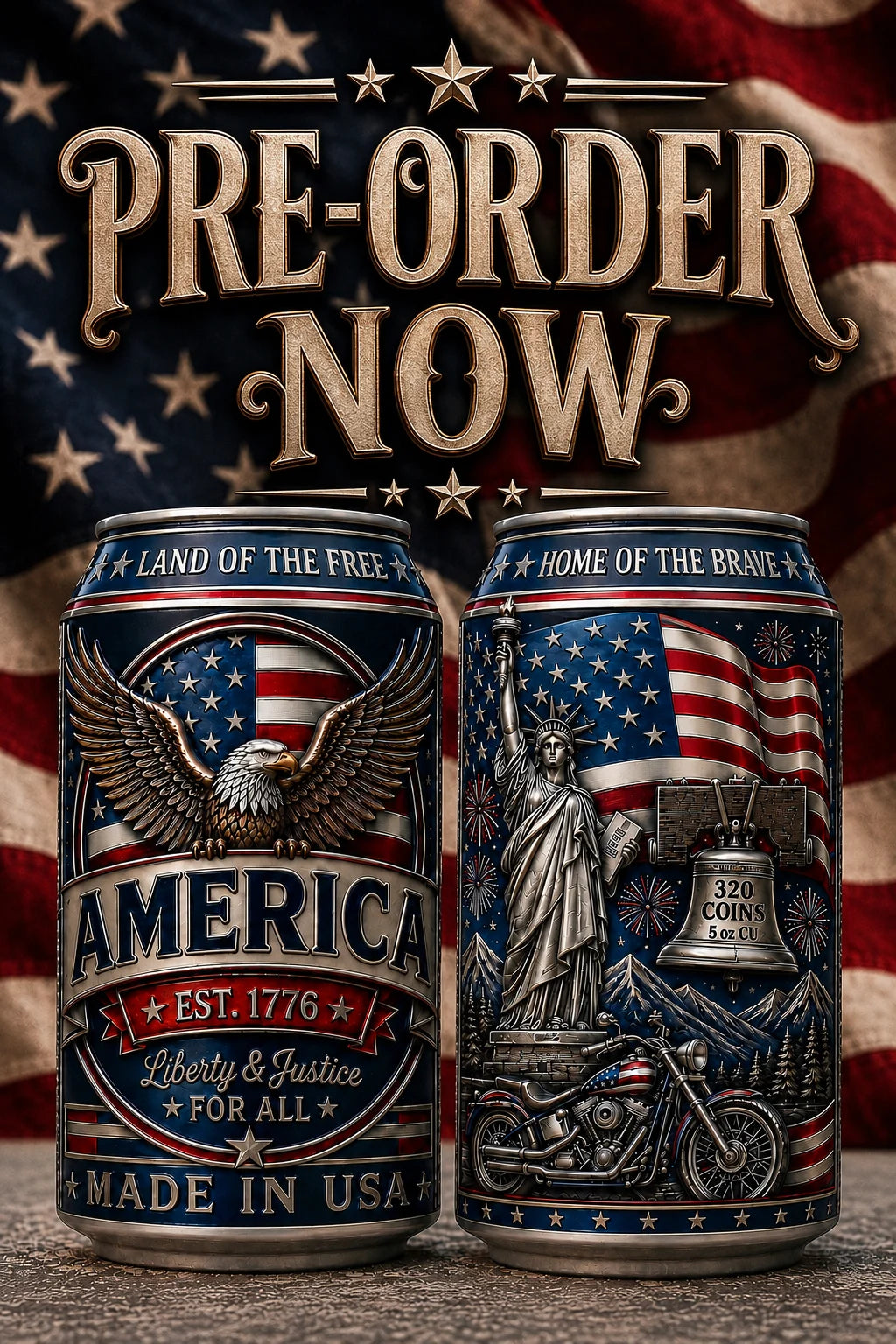 Pre Order - Red, White, and Brew 320 Coins Exclusive 5oz Copper Bar (2000 Mintage)