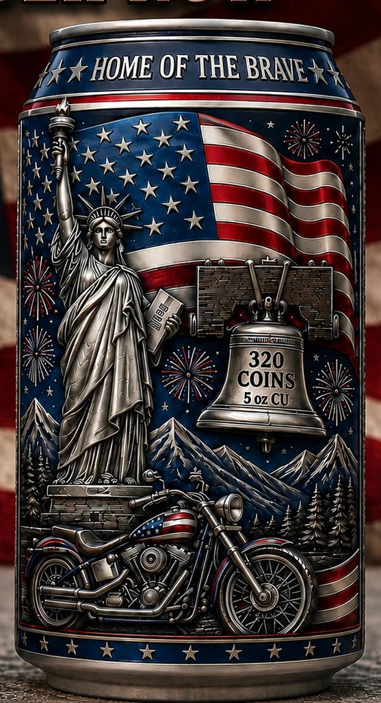 Pre Order - Red, White, and Brew 320 Coins Exclusive 5oz Copper Bar (2000 Mintage)
