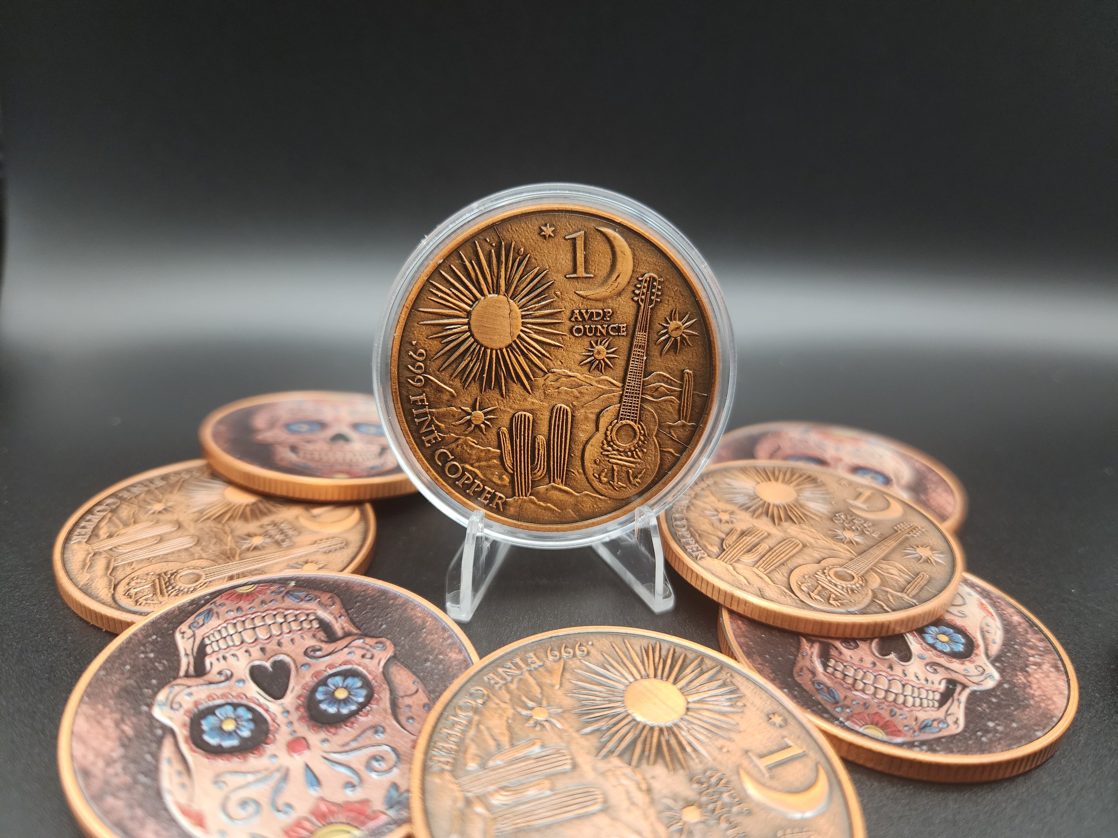 Day of the Dead Sugar Skull 1 oz Copper Round