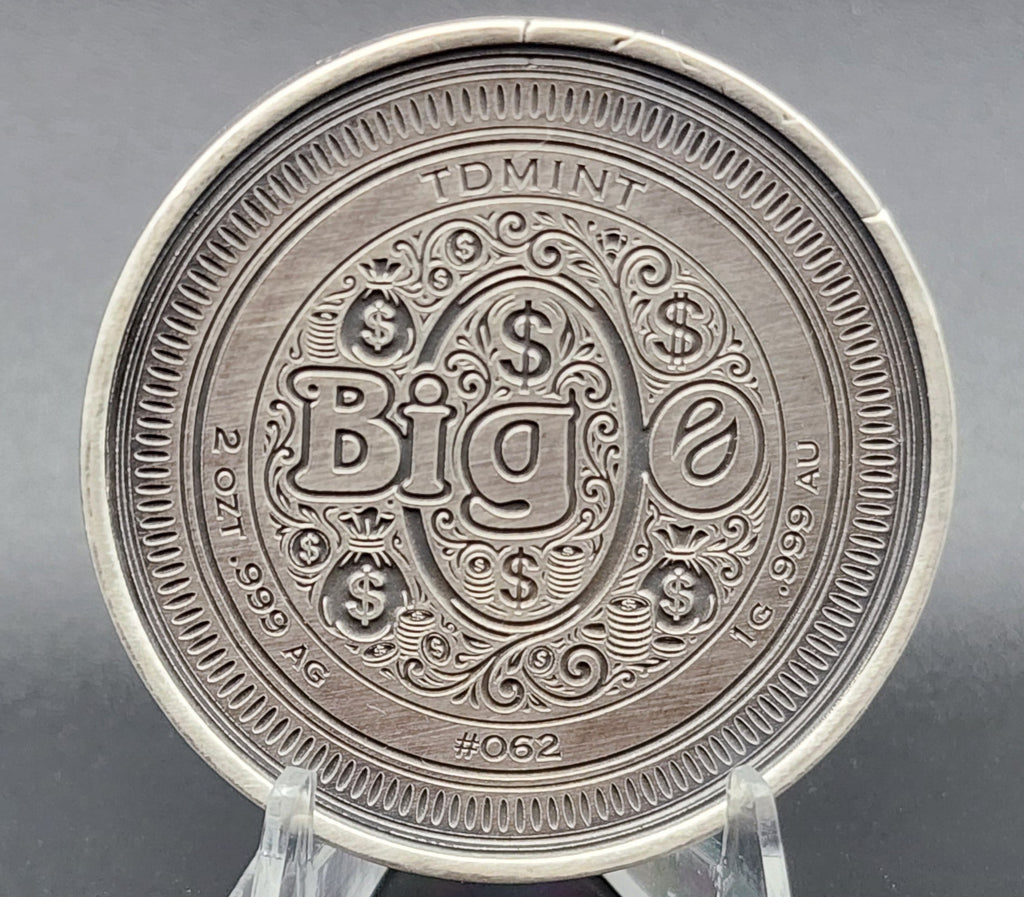TD Mint BIG O & Mouse Exclusive 2oz Silver & 1g Gold Cheese Vault Art Round