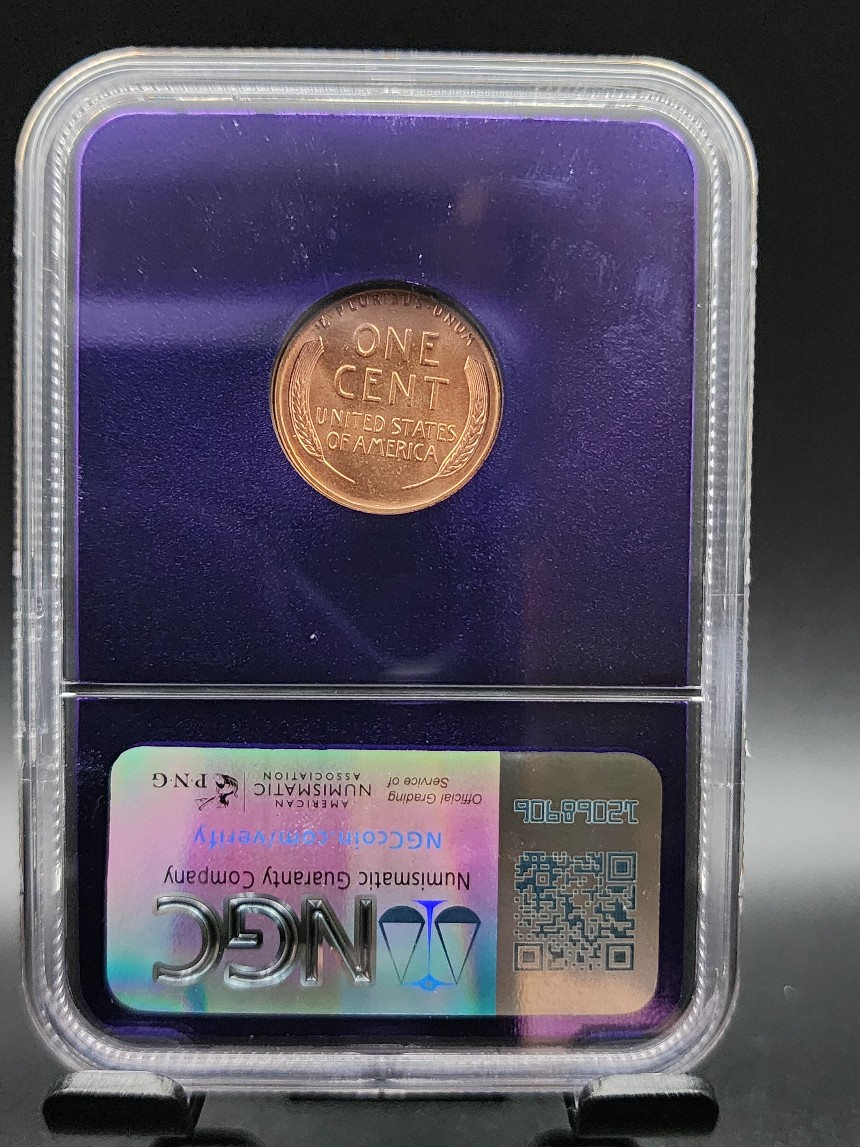 NGC MS66 RD 1958-D Wheat Penny 1C TraderBea Purple Core