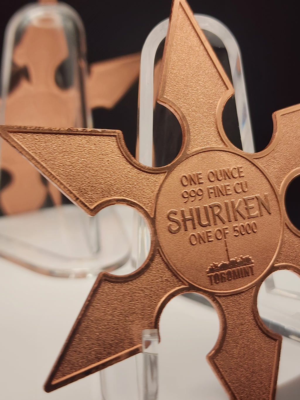 Japanese Shuriken Ninja Star 1 oz Copper Medal ToroMint 5k Mintage!