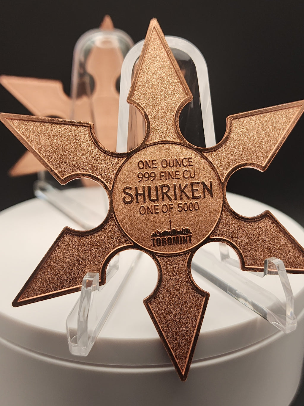 Japanese Shuriken Ninja Star 1 oz Copper Medal ToroMint 5k Mintage!