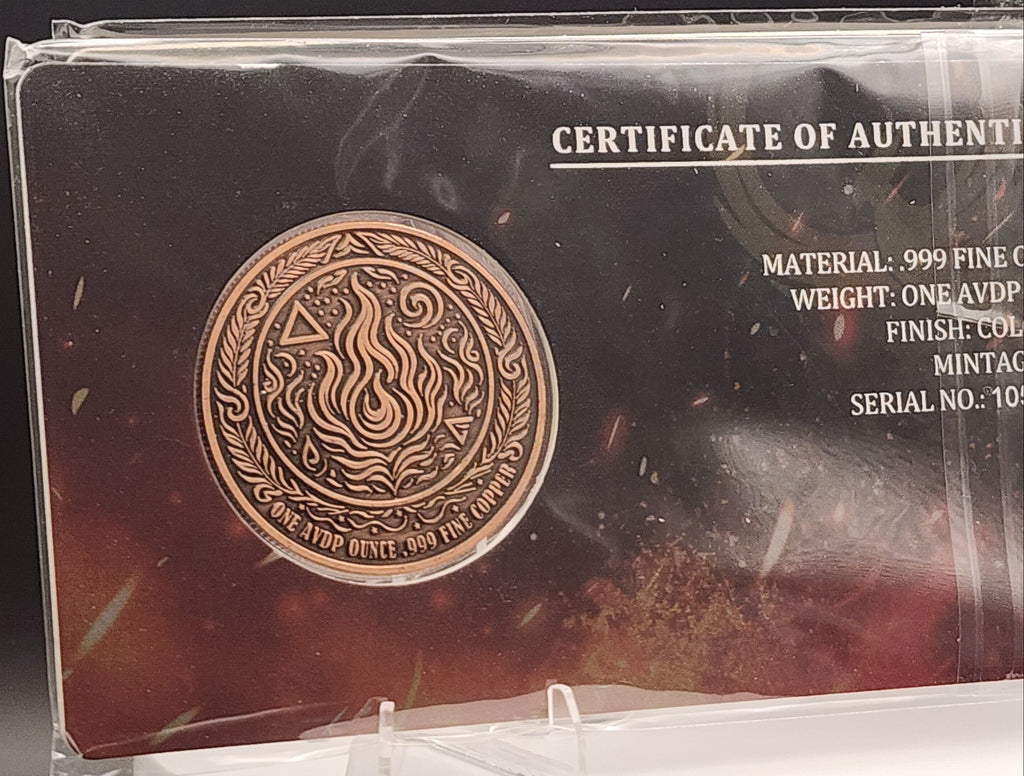 Phoenix Rising 1 oz Copper Round Carded & Serialized