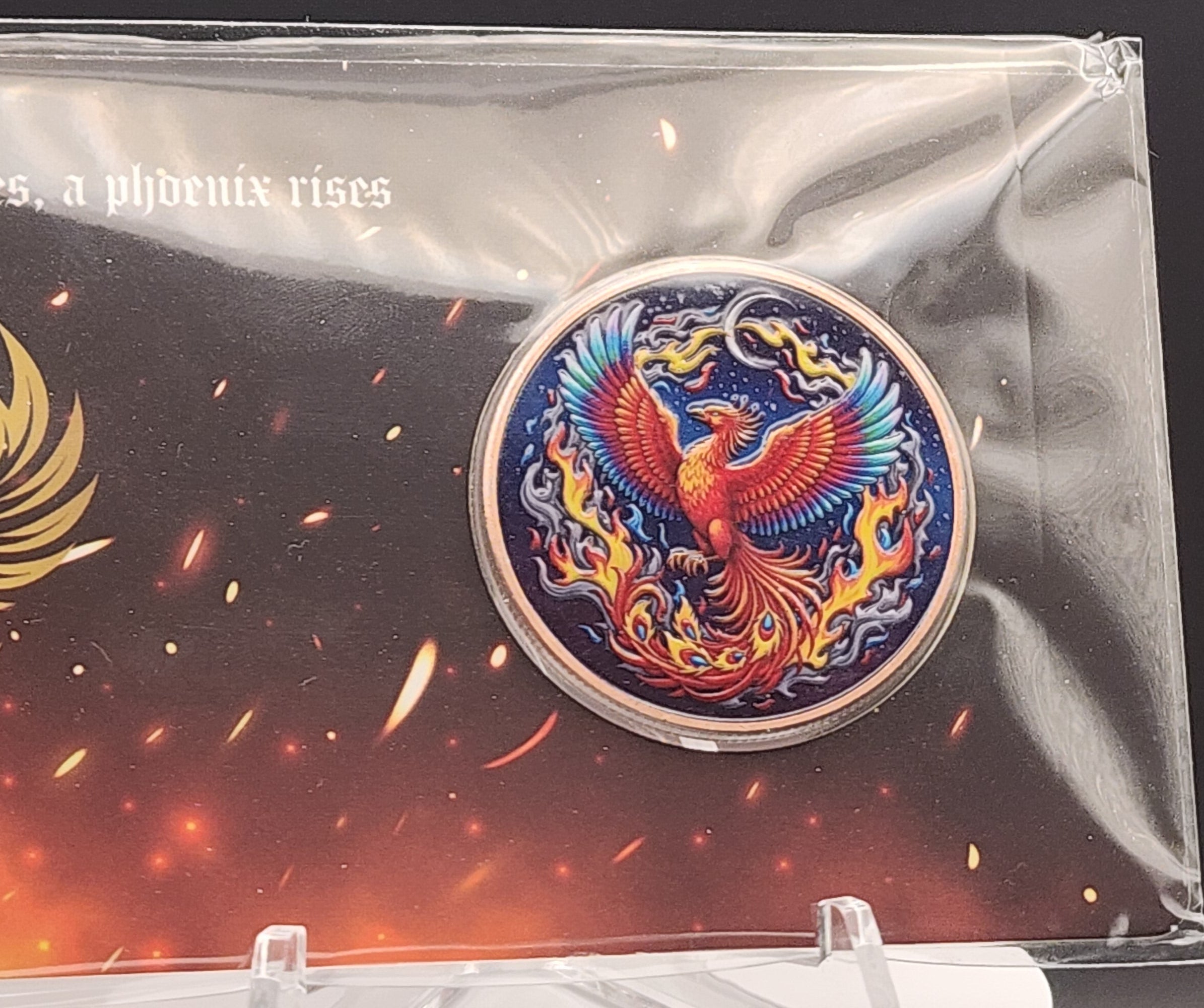 Phoenix Rising 1 oz Copper Round Carded & Serialized