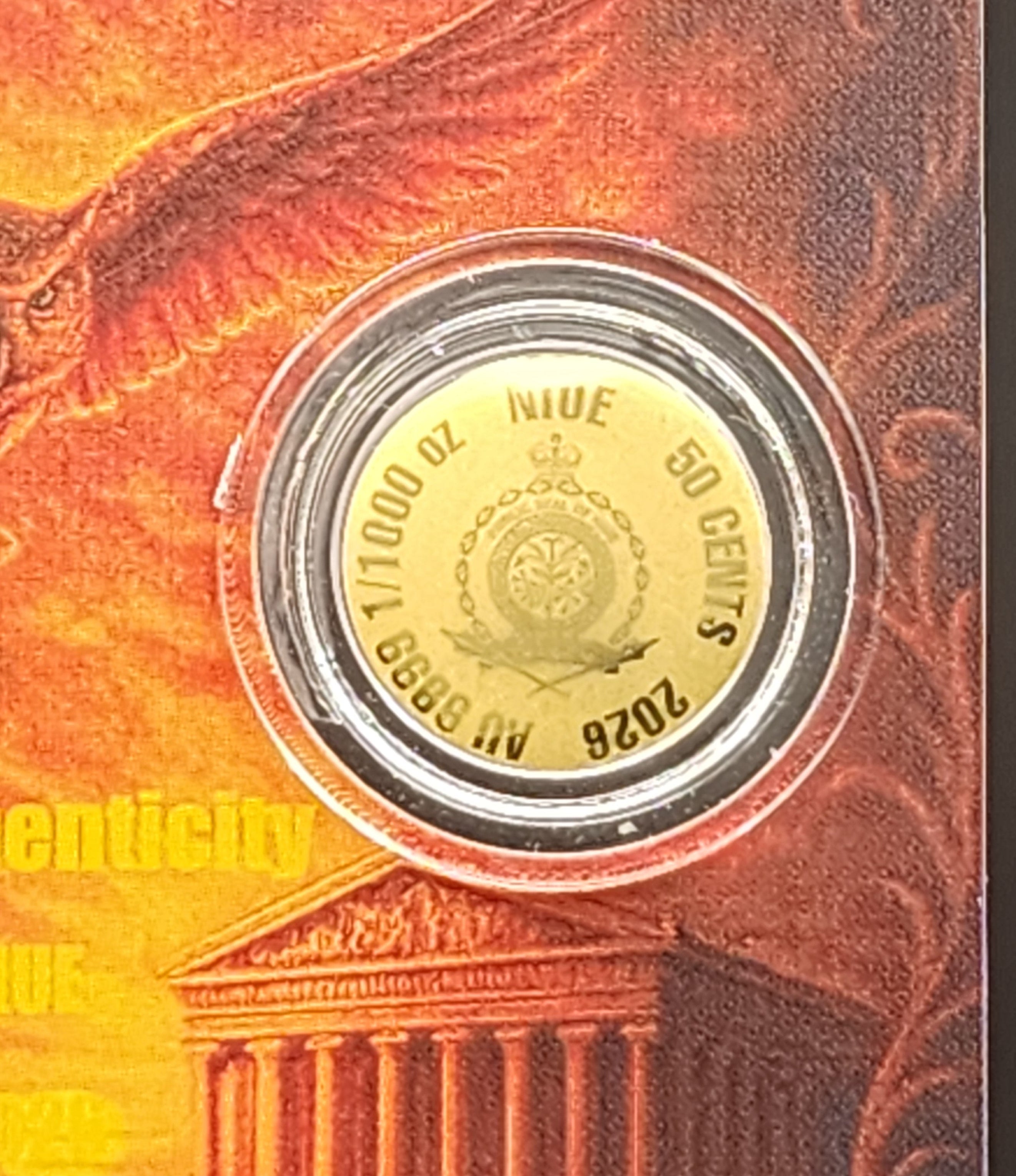 2026 Athena 1/1000 oz Gold Coin Carded