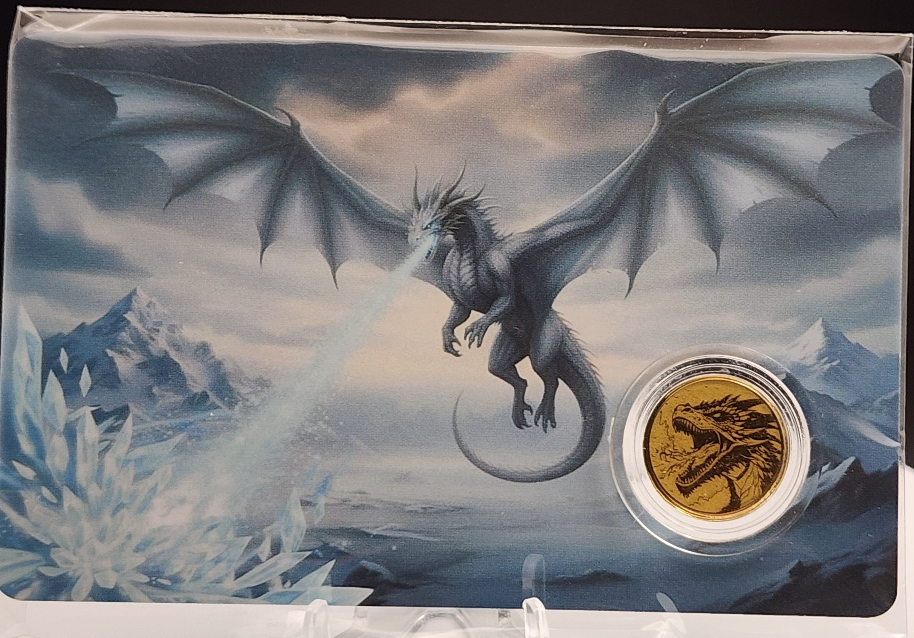 320Coins Frost Dragon 1/1000 oz .999 Gold Round Carded