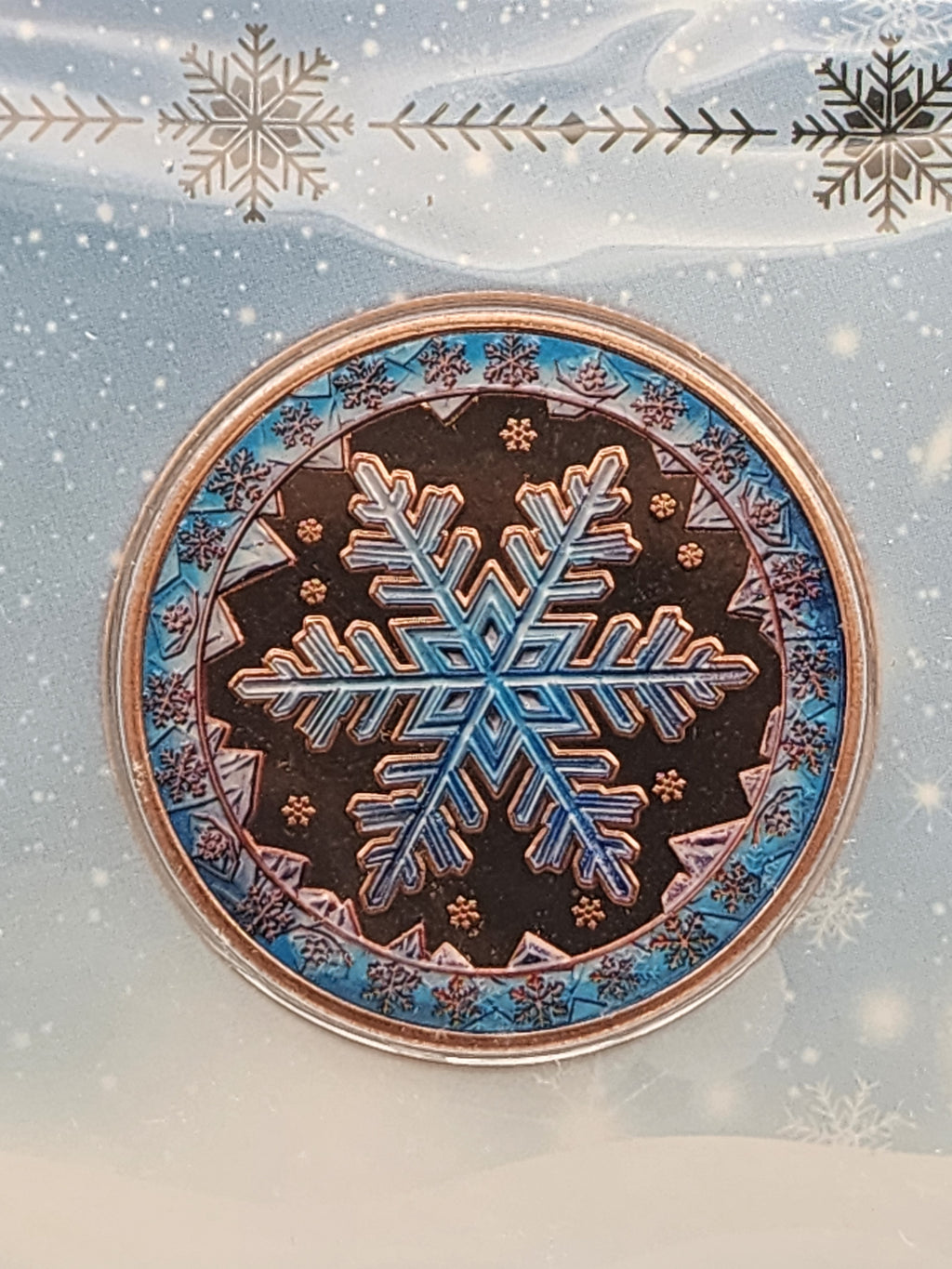 Let It Snow 1oz Copper Round Carded w/ COA