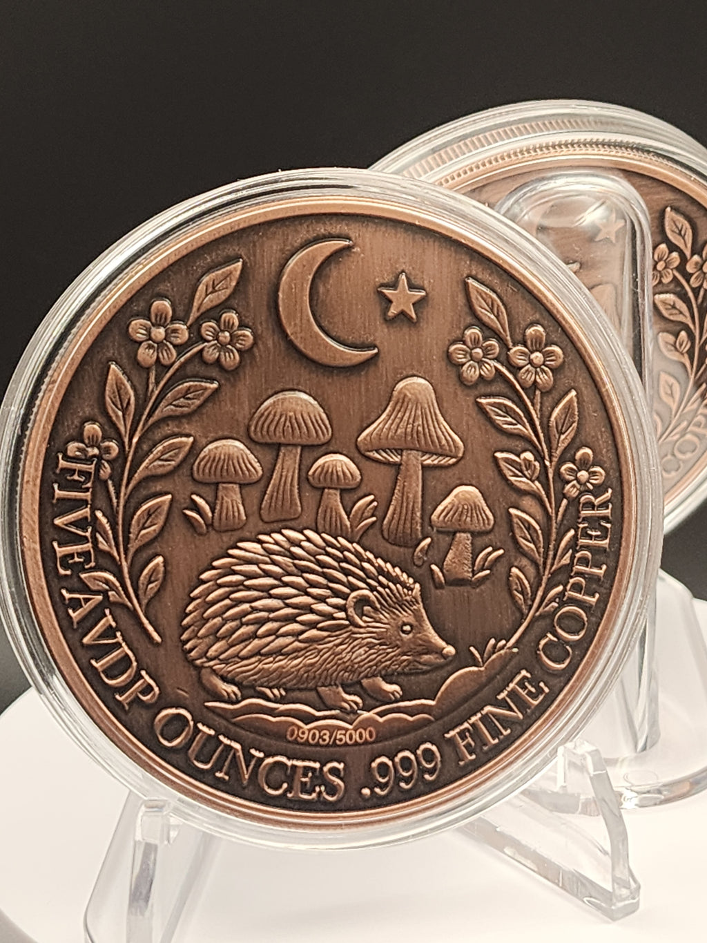 5oz Copper Round Mystic Series - Hedgehog