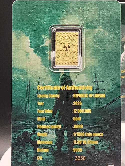 2026 - 1986 Chernobyl 1/1000 oz Gold Coin .9999