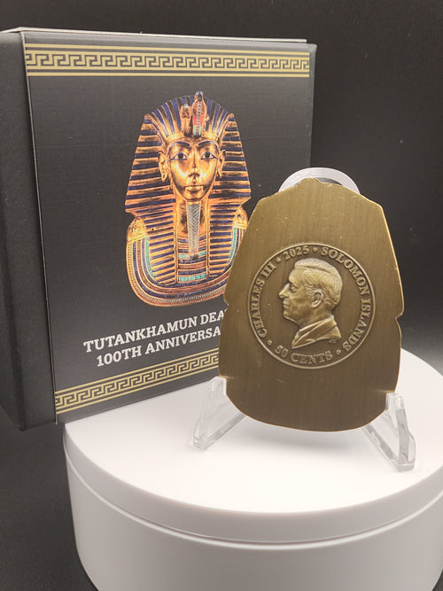 2025 King Tut Death Mask Coin 100th Anniv 75gr Copper Gold Plated