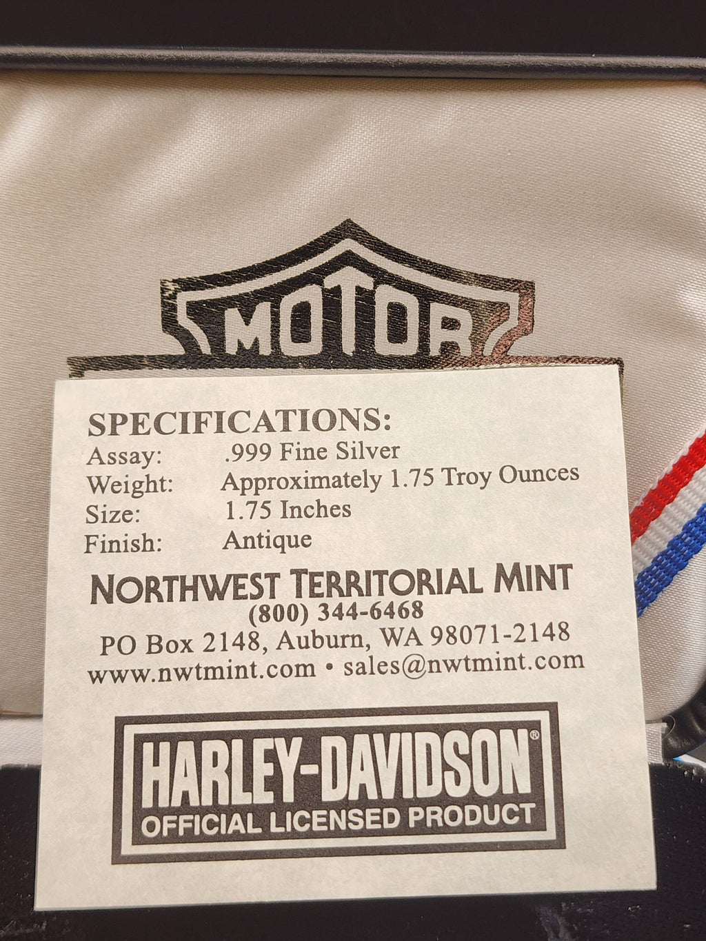 Harley-Davidson Saint Columbanis Patron Saint of Motorcycles 1.75oz .999 Silver