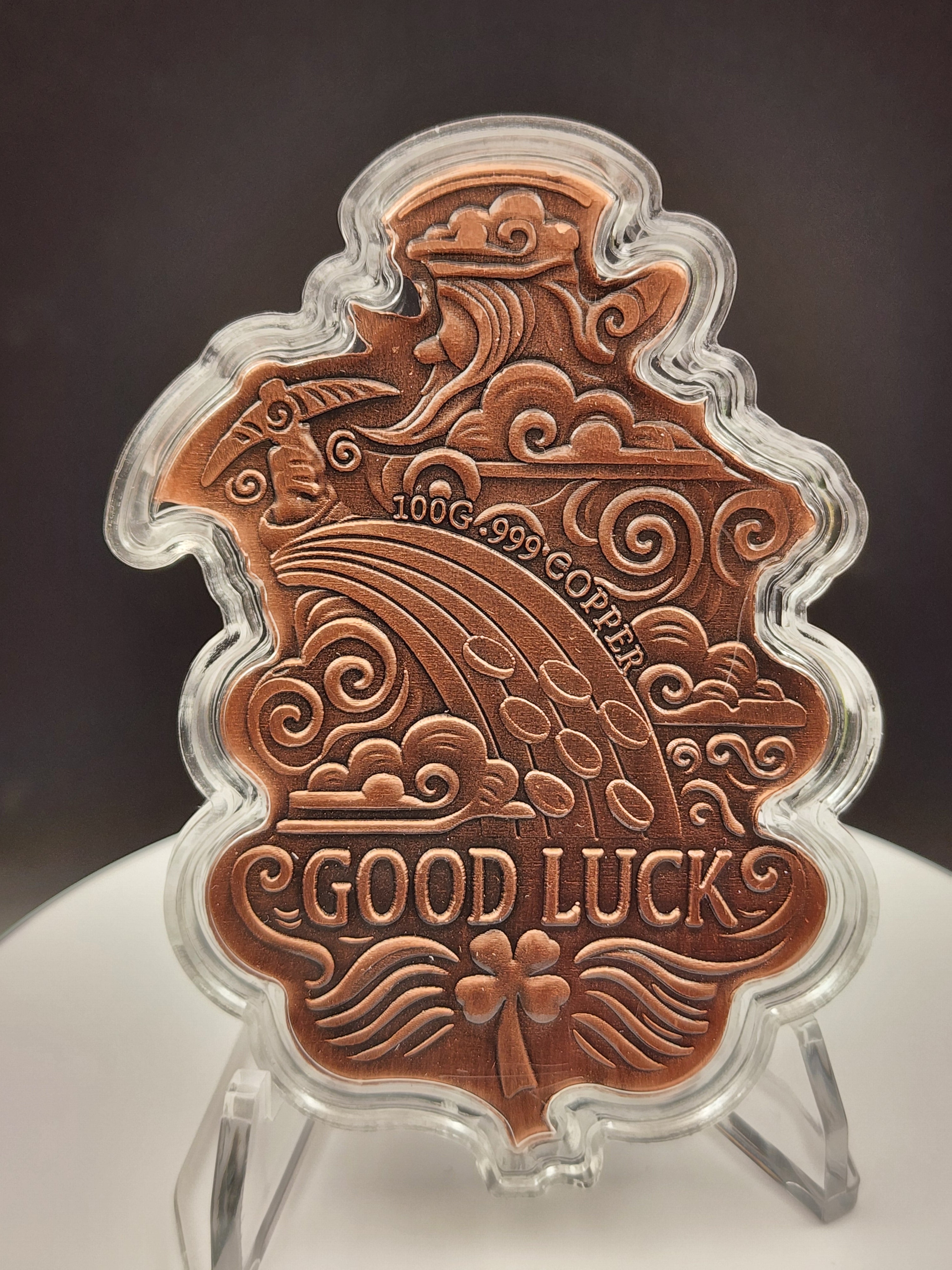 Lucky Leprechaun 100g .999 Copper Bar