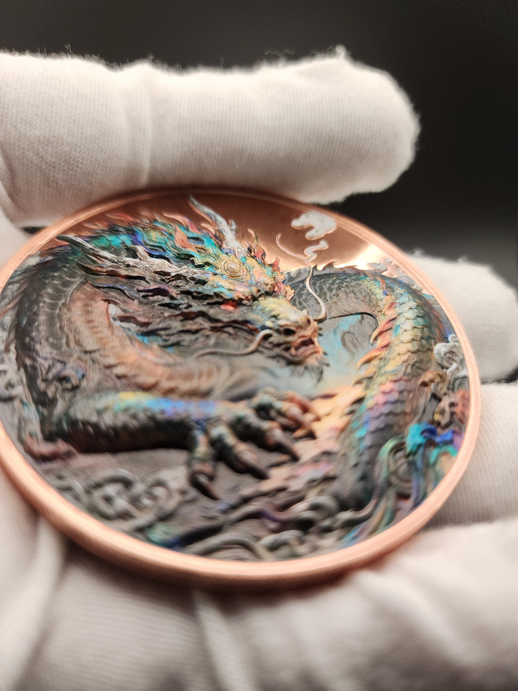 2026 Dragon Lore 5oz Copper .999 Hi Relief Colorized Medal in Capsule