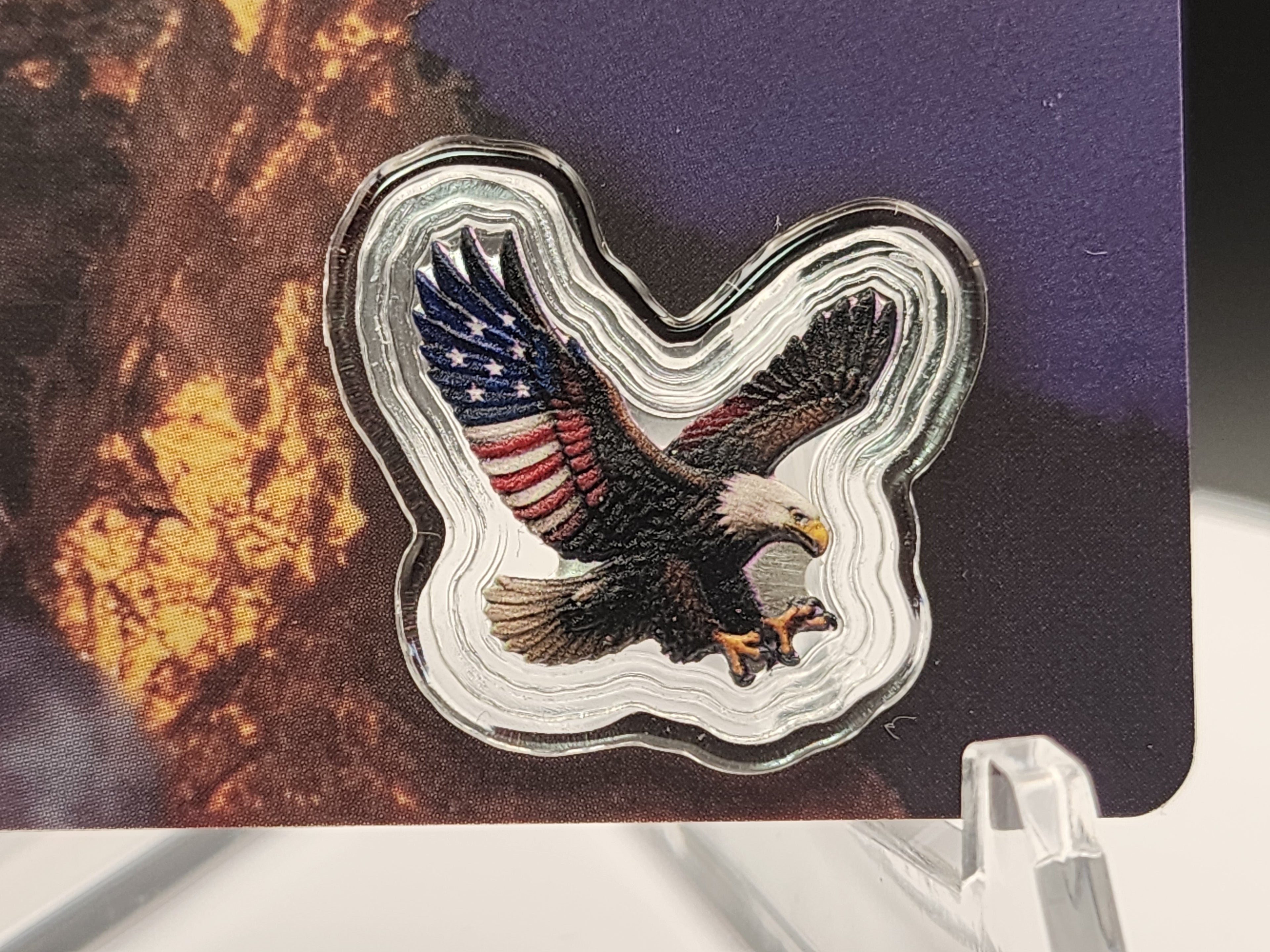 2026 Colorized American Eagle 1g .999 Fine Silver in Assay Card