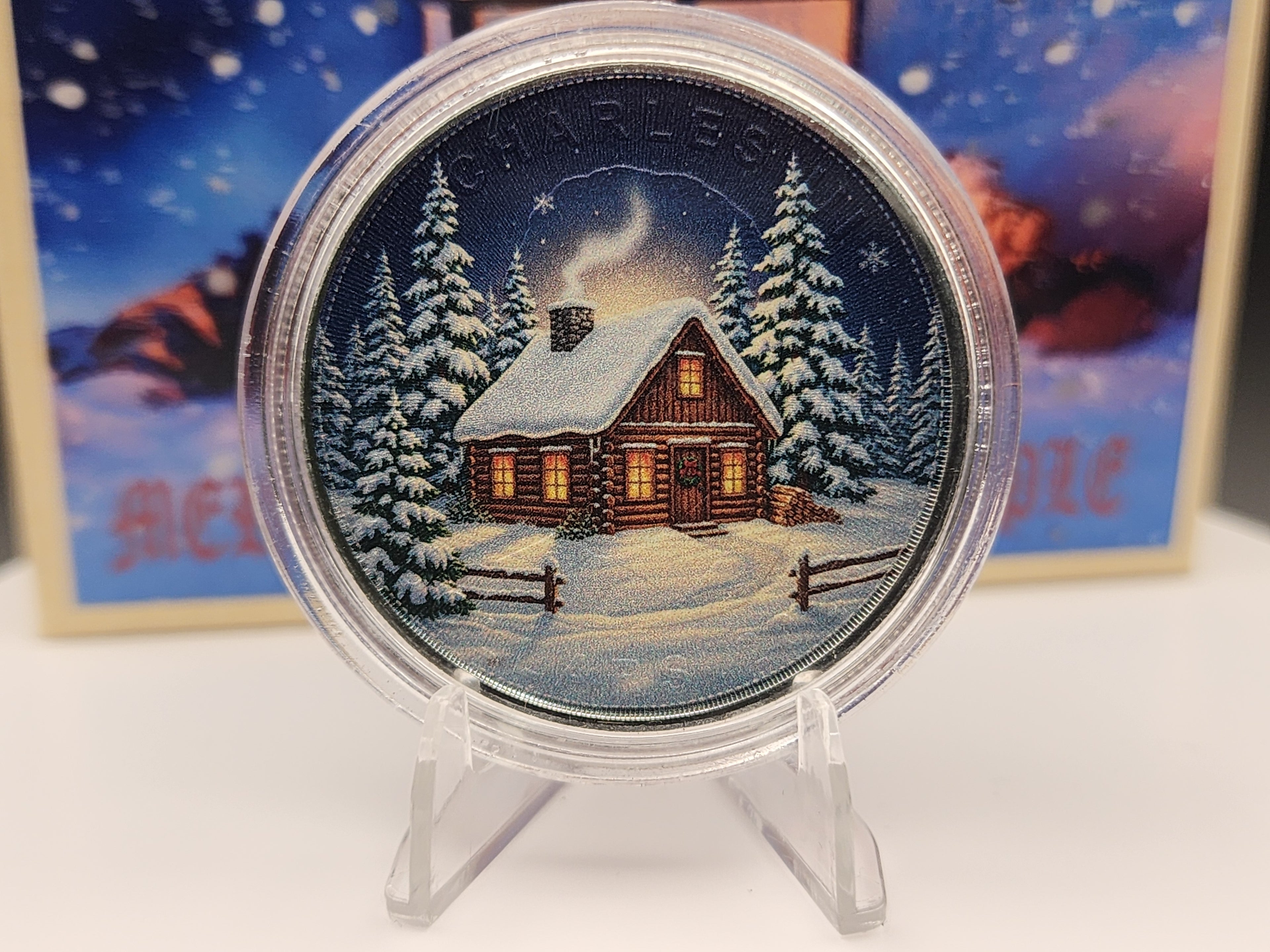 2025 Canadian Christmas Maple 1oz .9999 Silver Colorized Coin - Mintage 199