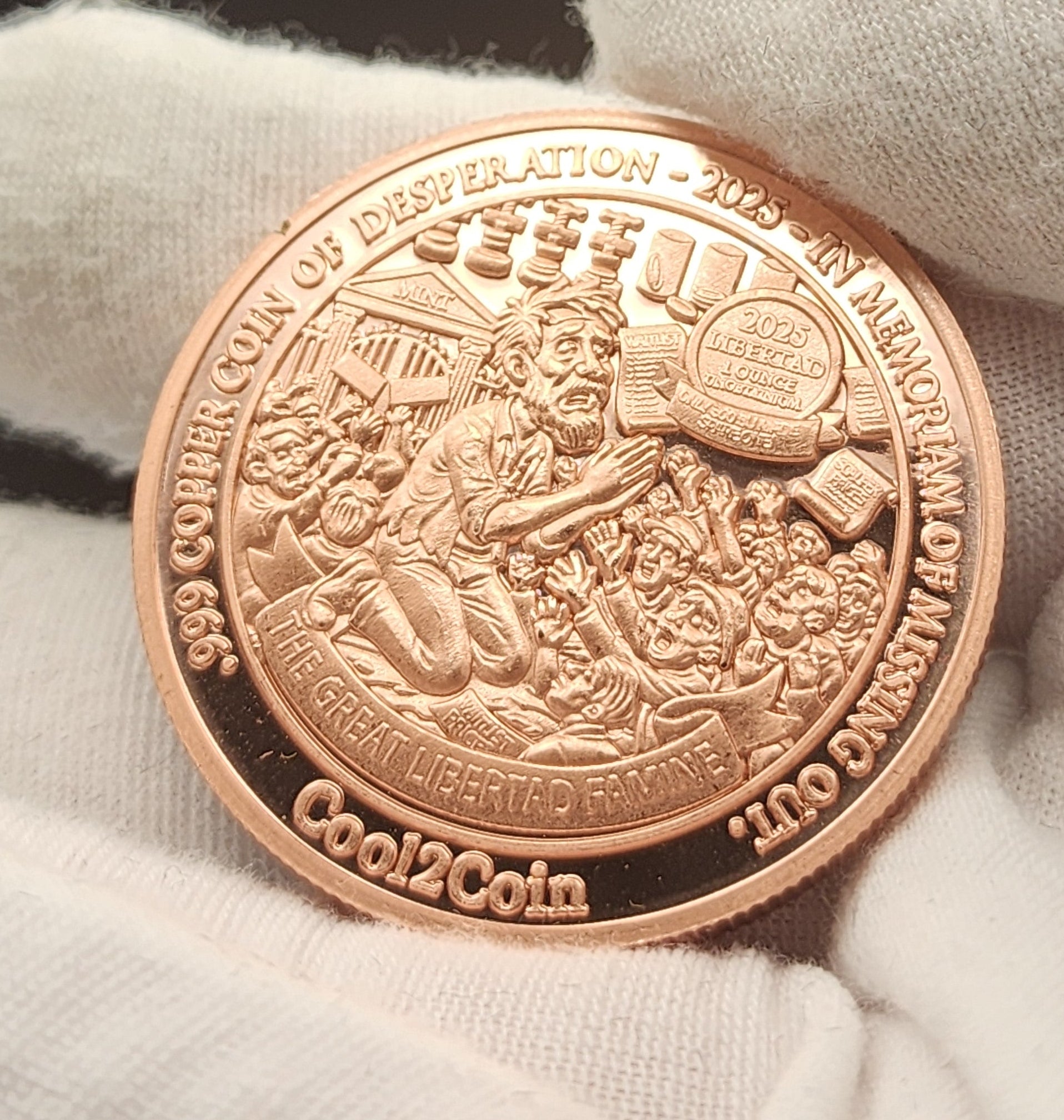 Cool2Coin 2025 "Great Libertad Famine" 1 oz Copper Round