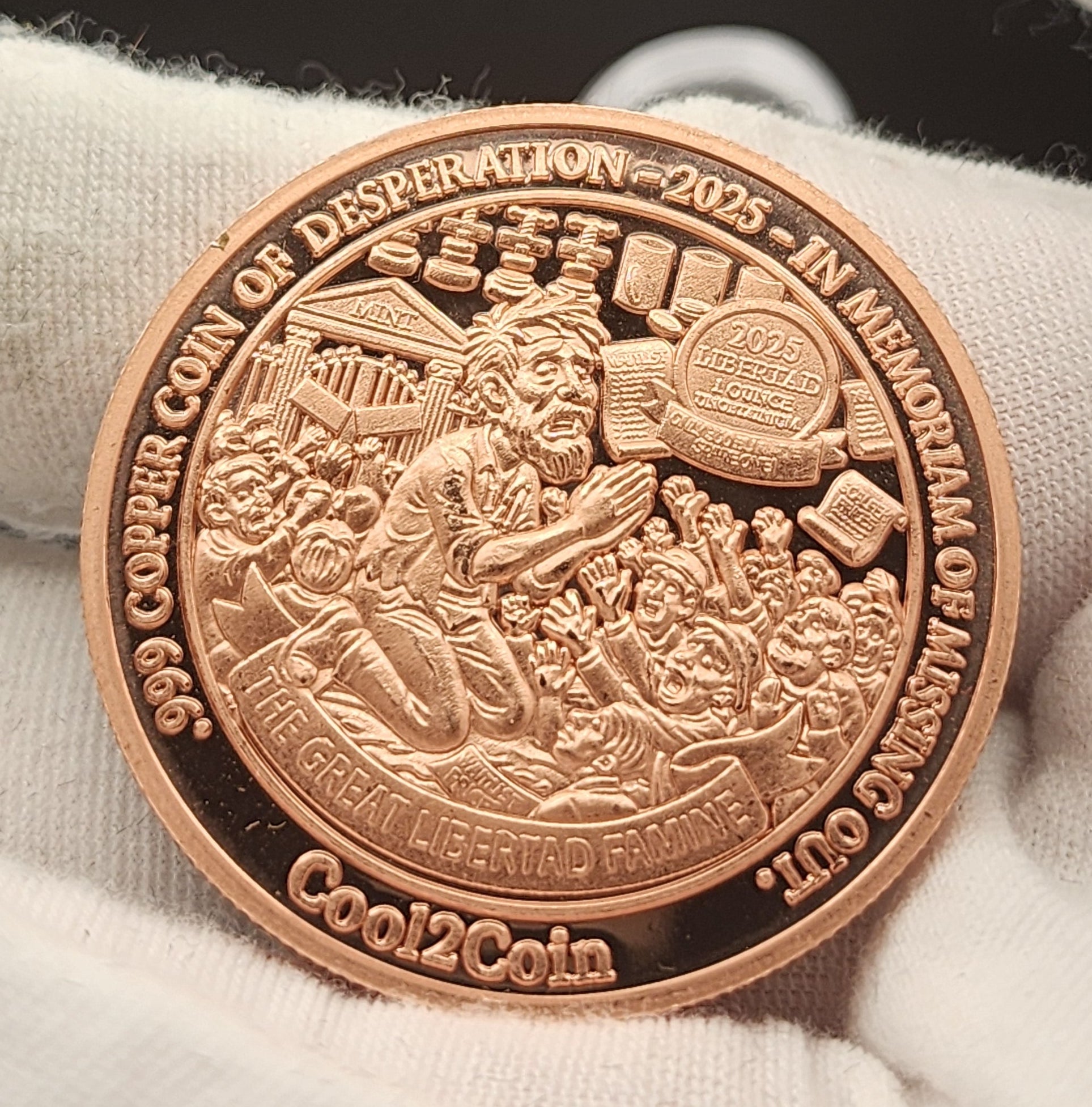 Cool2Coin 2025 "Great Libertad Famine" 1 oz Copper Round