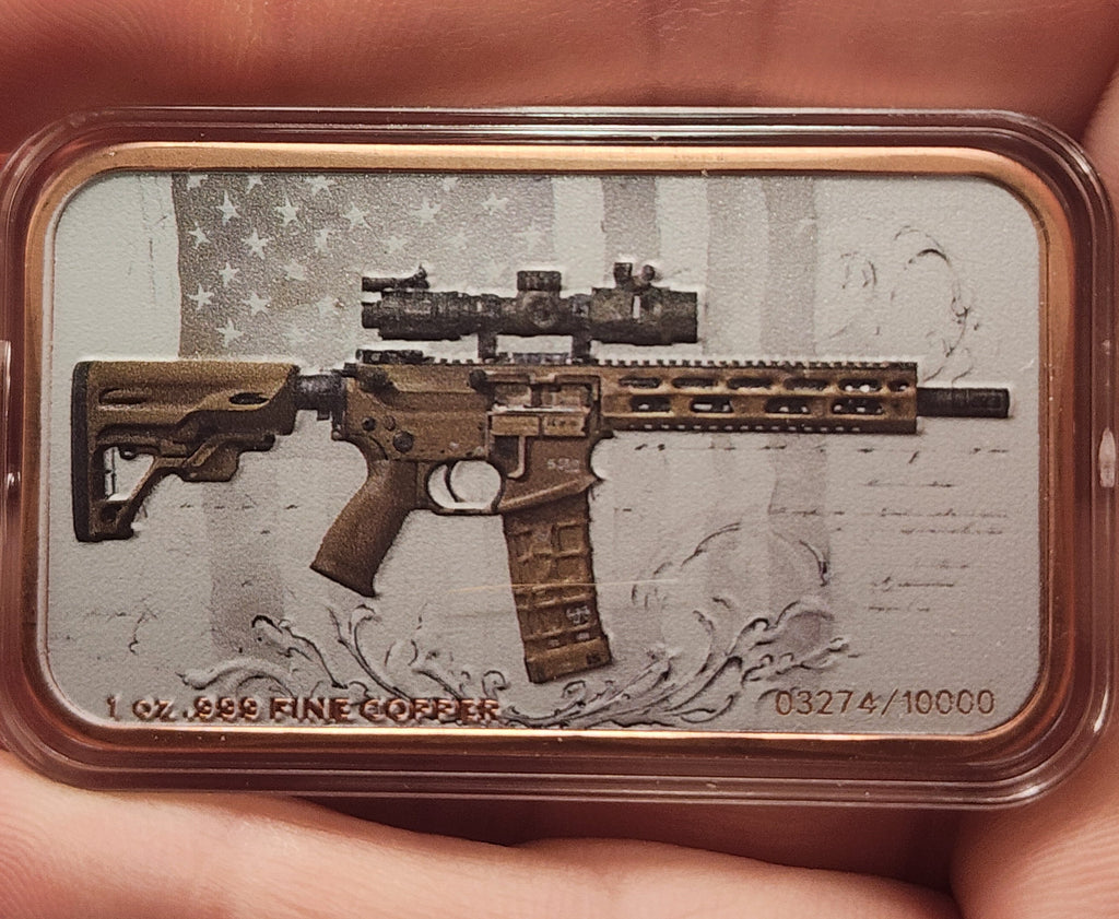 320Coins 2026 Second Amendment 2A 1 oz Copper Bar in Capsule & COA sleeve
