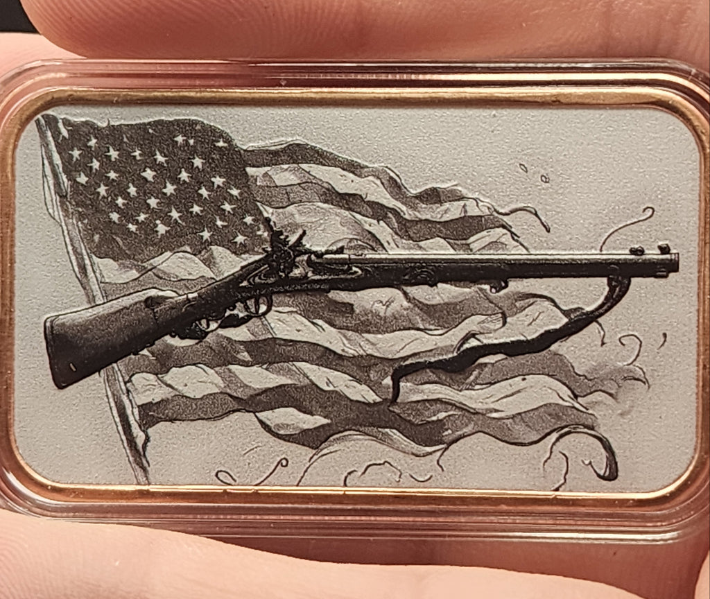320Coins 2026 Second Amendment 2A 1 oz Copper Bar in Capsule & COA sleeve