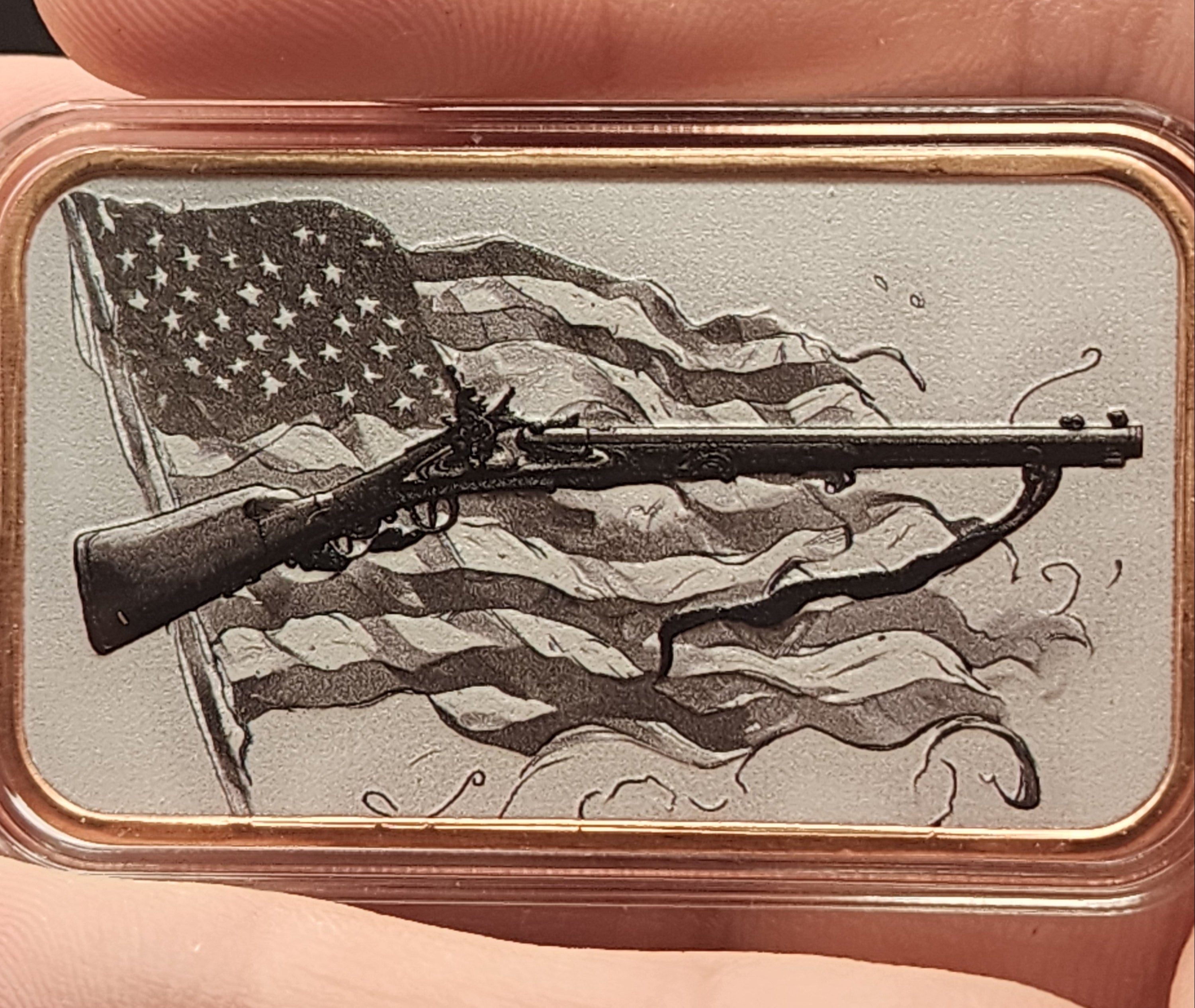 320Coins 2026 Second Amendment 2A 1 oz Copper Bar in Capsule & COA sleeve