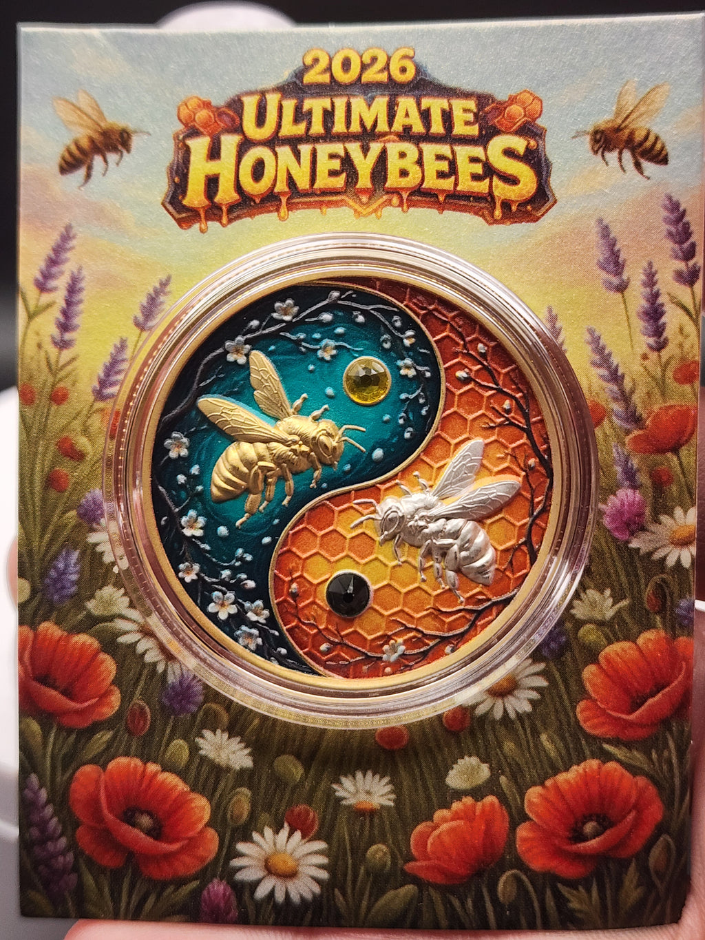 2026 Ultimate Honeybees 1oz Copper Round with Crystal Inserts