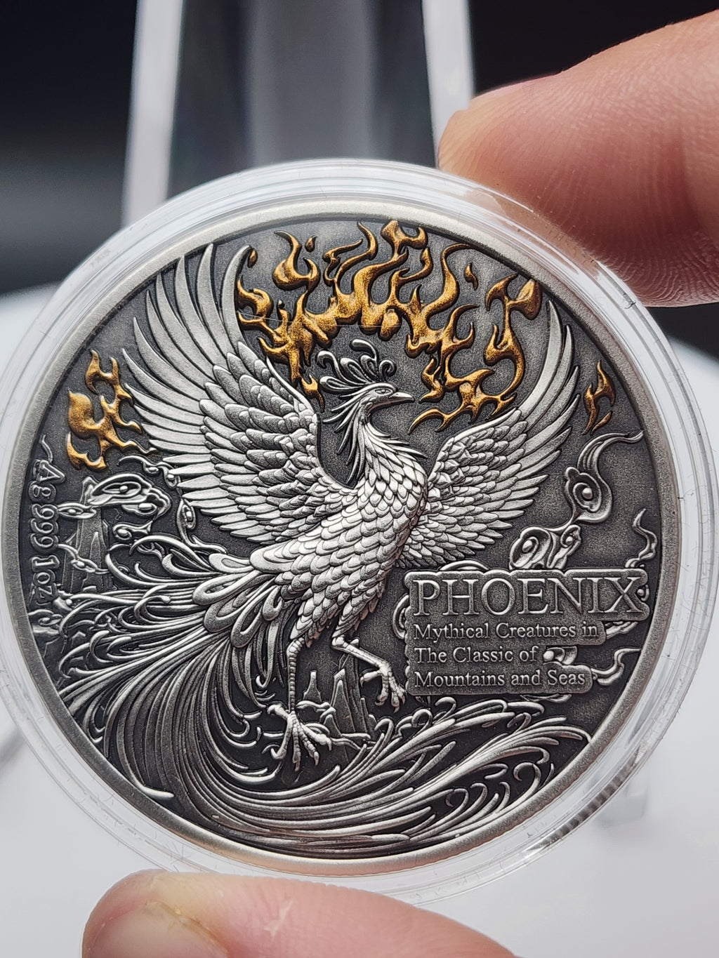 2026 Samoa Phoenix 1oz Silver Antique Finish Gold Gilded Coin COA Mintage 1000