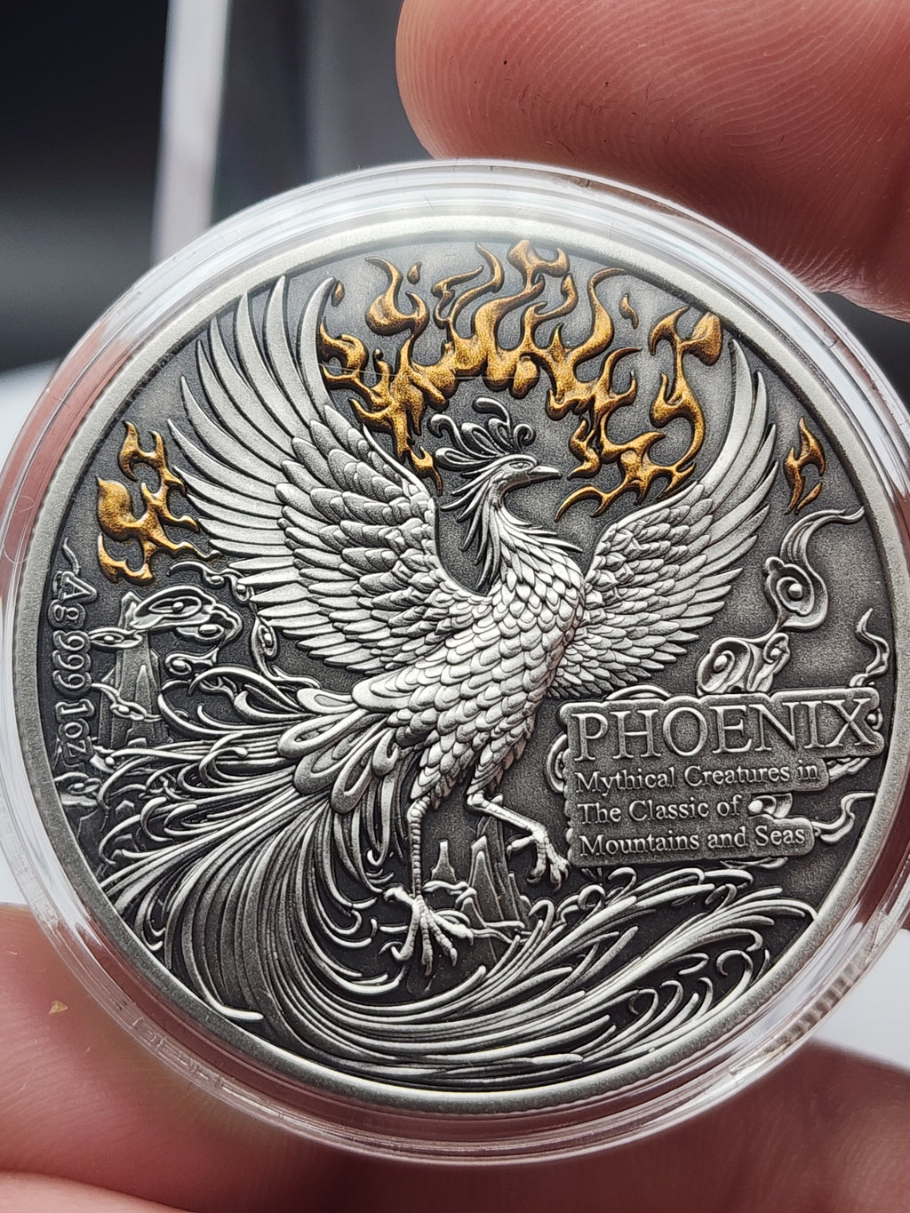 2026 Samoa Phoenix 1oz Silver Antique Finish Gold Gilded Coin COA Mintage 1000