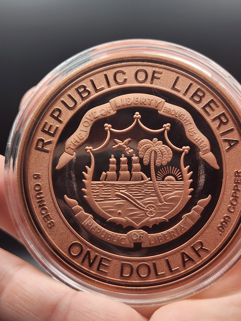 2026 Liberia Lunar Horse 5 oz Copper Coin UHR Reverse Proof