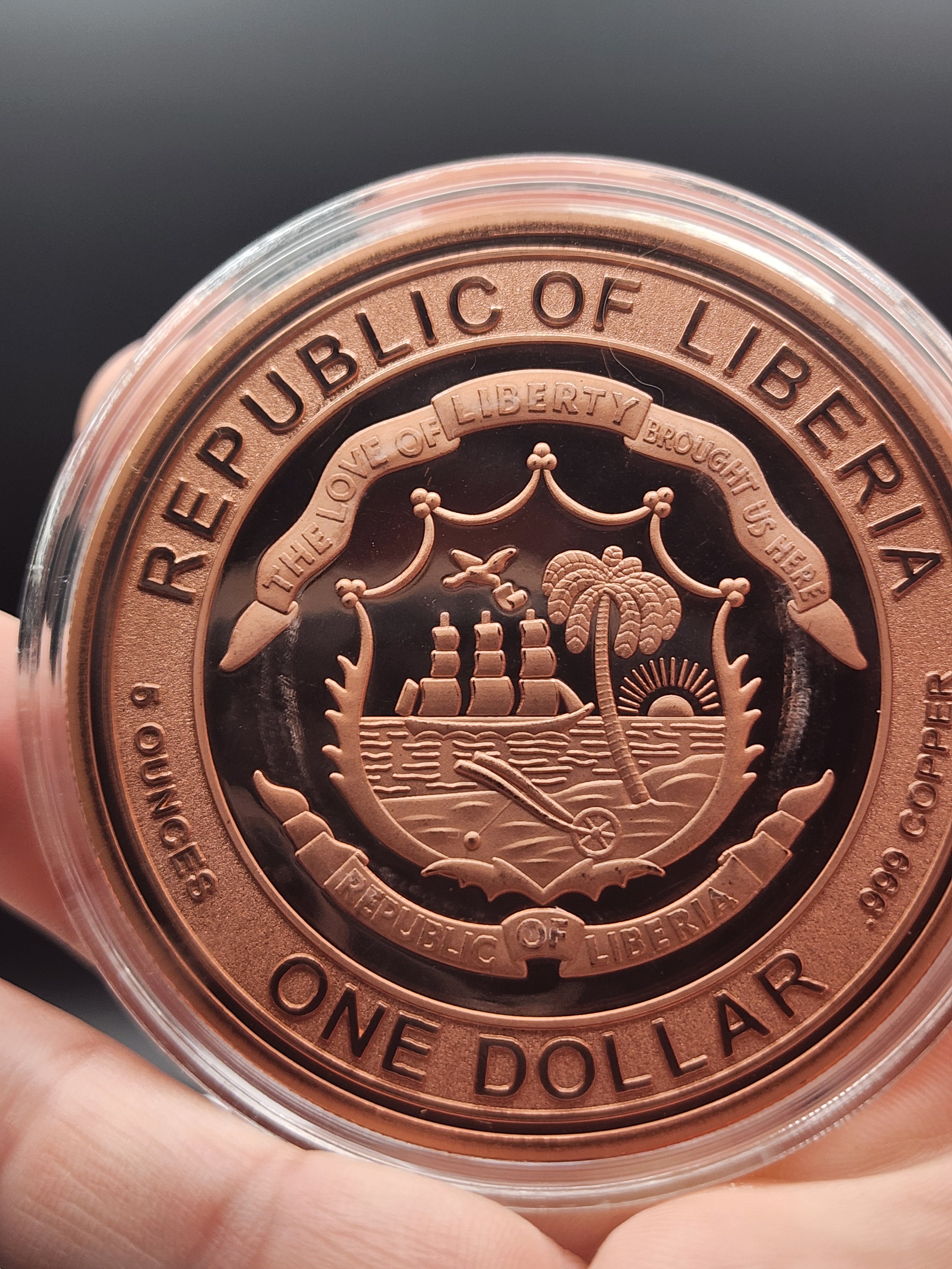 2026 Liberia Lunar Horse 5 oz Copper Coin UHR Reverse Proof
