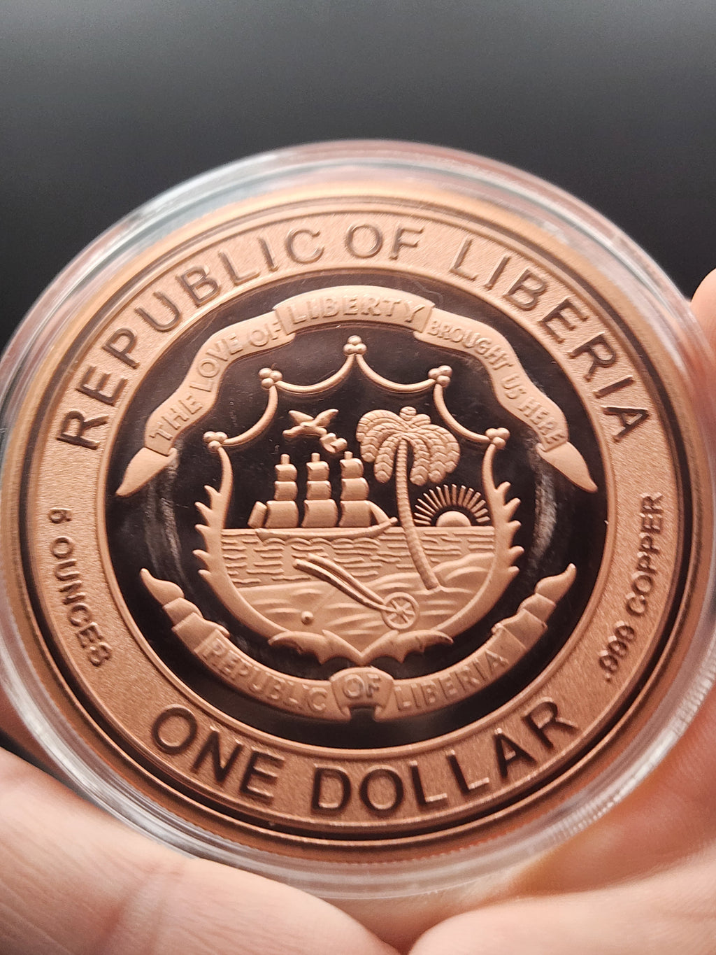 2026 Liberia Lunar Horse 5 oz Copper Coin UHR Reverse Proof
