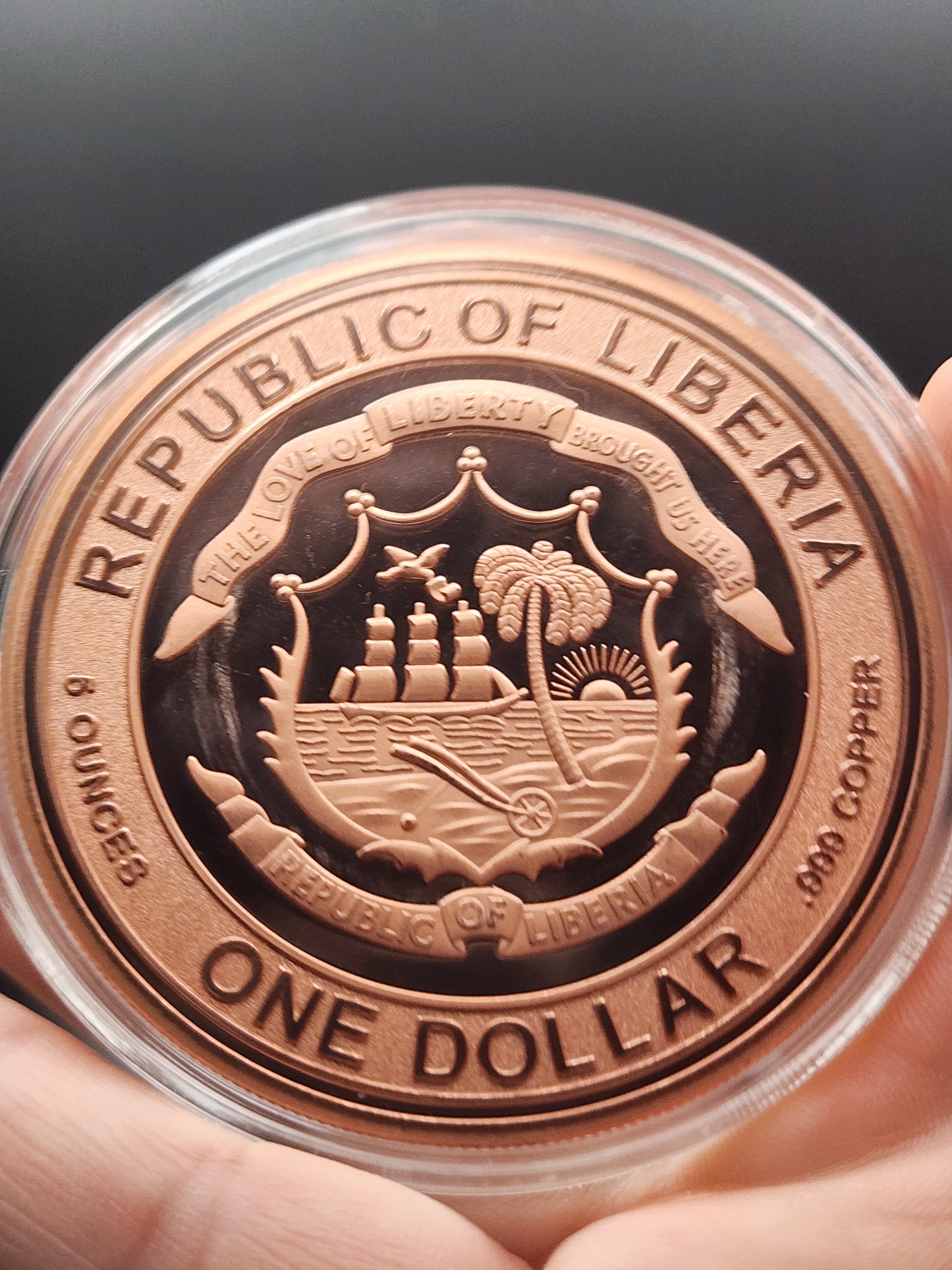 2026 Liberia Lunar Horse 5 oz Copper Coin UHR Reverse Proof