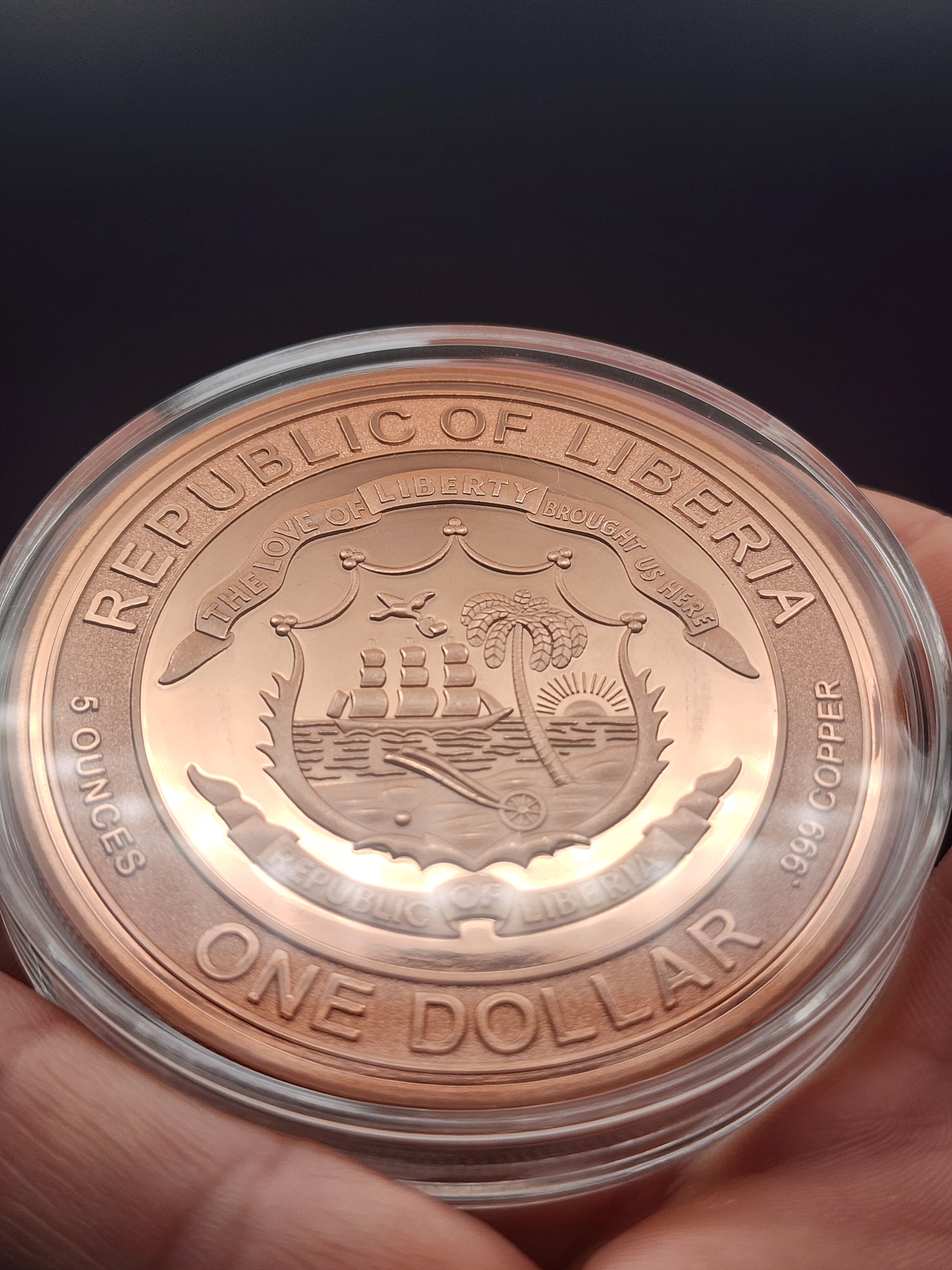 2026 Liberia Lunar Horse 5 oz Copper Coin UHR Reverse Proof