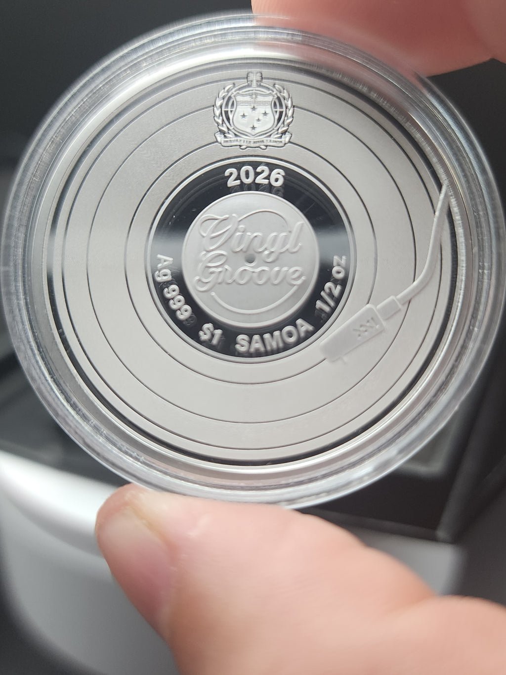 2026 Samoa Vinyl Groove 1/2 oz .999 Fine Silver Coin