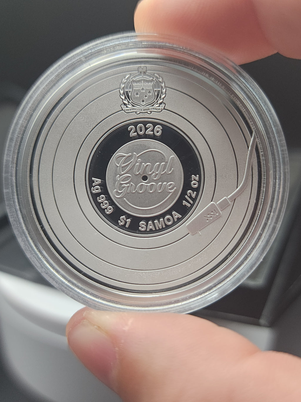 2026 Samoa Vinyl Groove 1/2 oz .999 Fine Silver Coin
