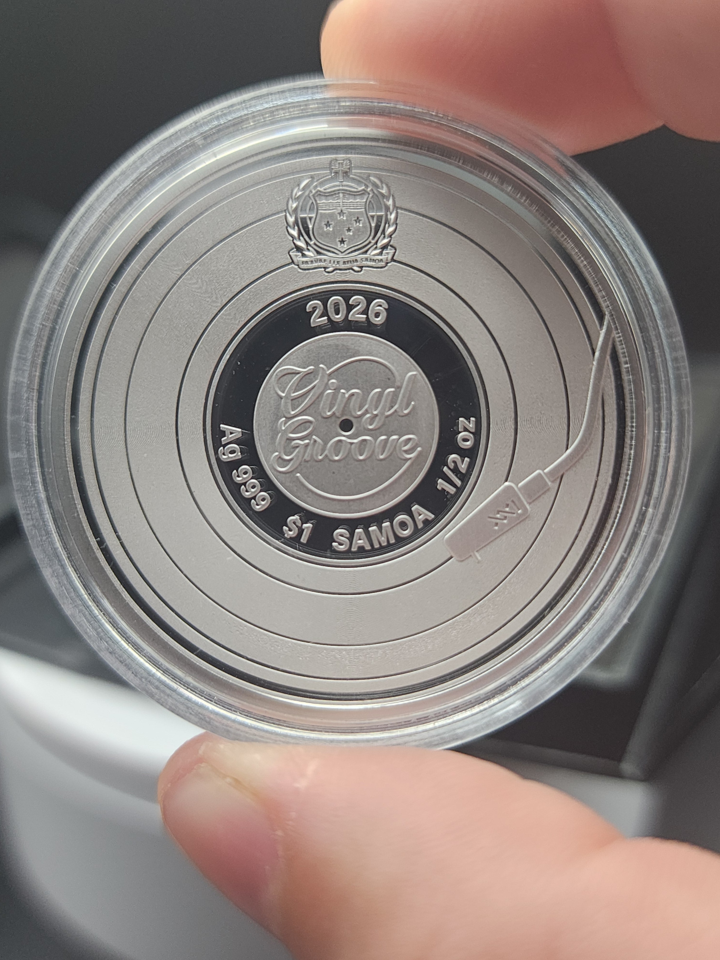 2026 Samoa Vinyl Groove 1/2 oz .999 Fine Silver Coin