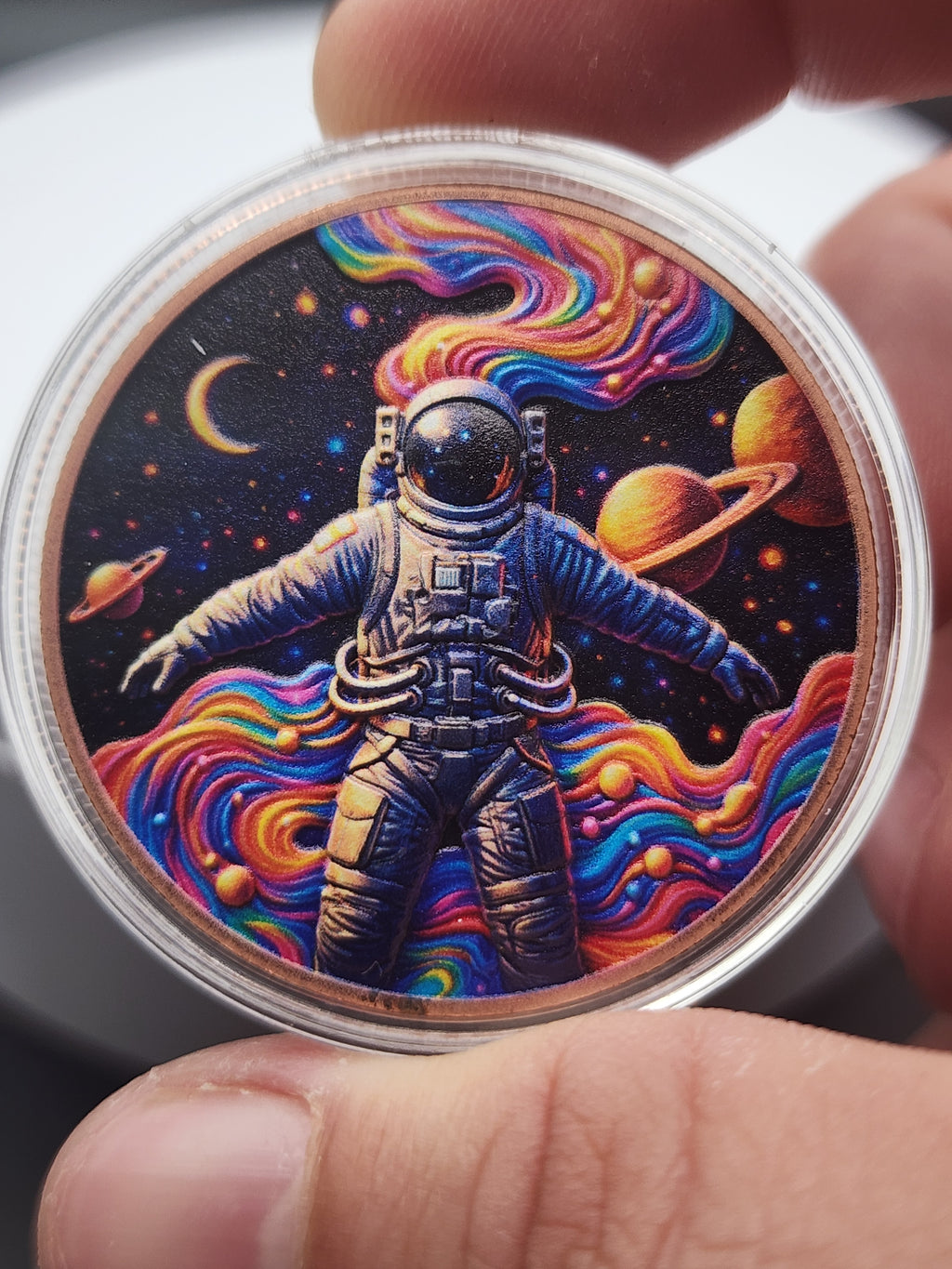 Cosmic Trip HR Colorized 1 oz Copper Round