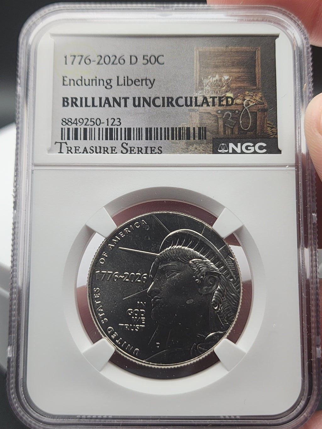 NGC BRIL UNC 2026-D U.S. Enduring Liberty Half Dollar Coin Treasure Series