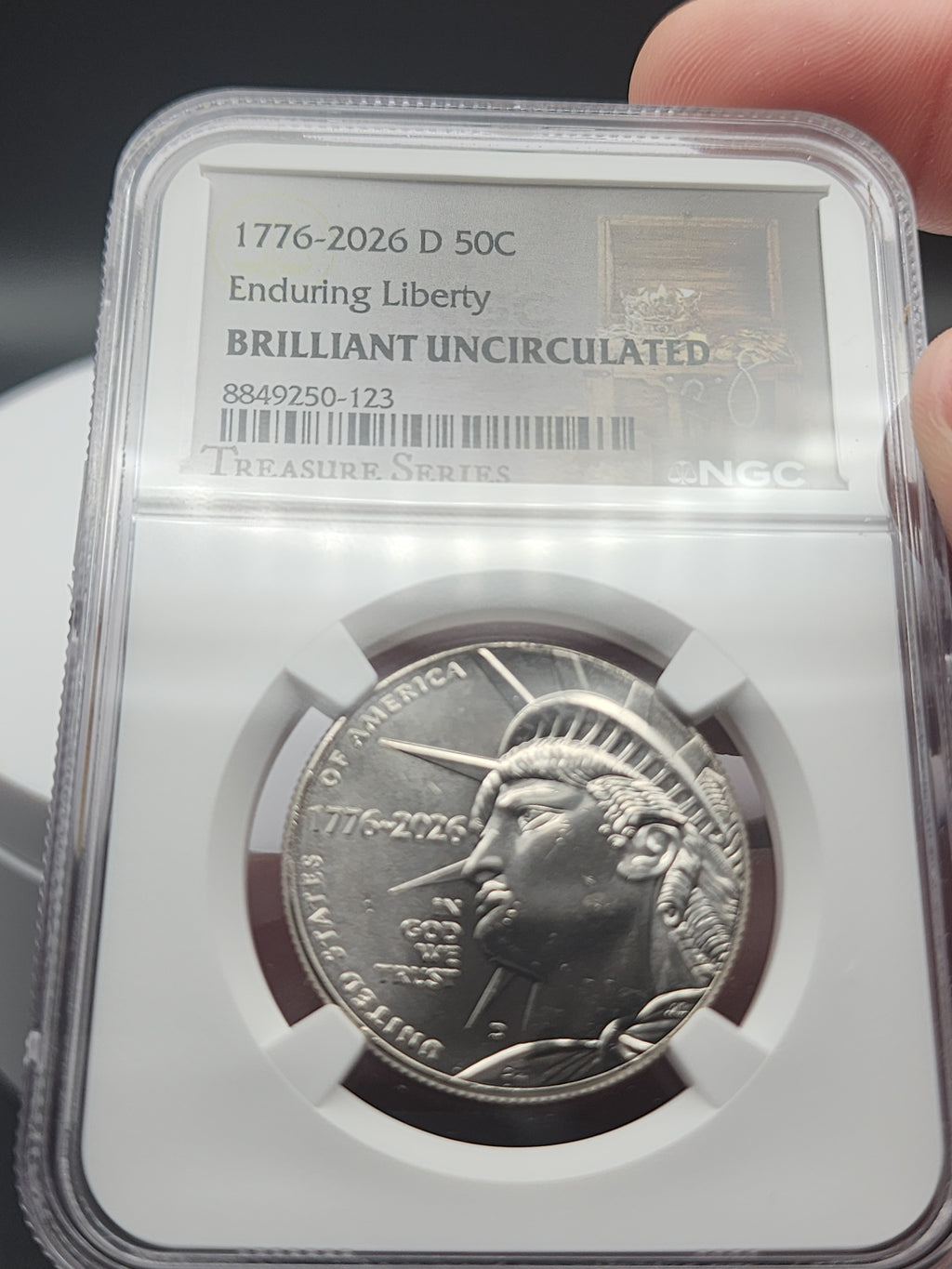NGC BRIL UNC 2026-D U.S. Enduring Liberty Half Dollar Coin Treasure Series