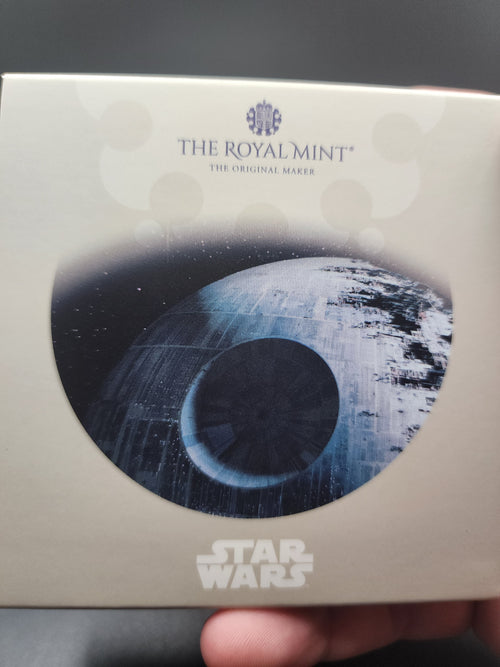 2024 50p Royal Mint Star Wars Death Star Silver Proof Coin in OGP