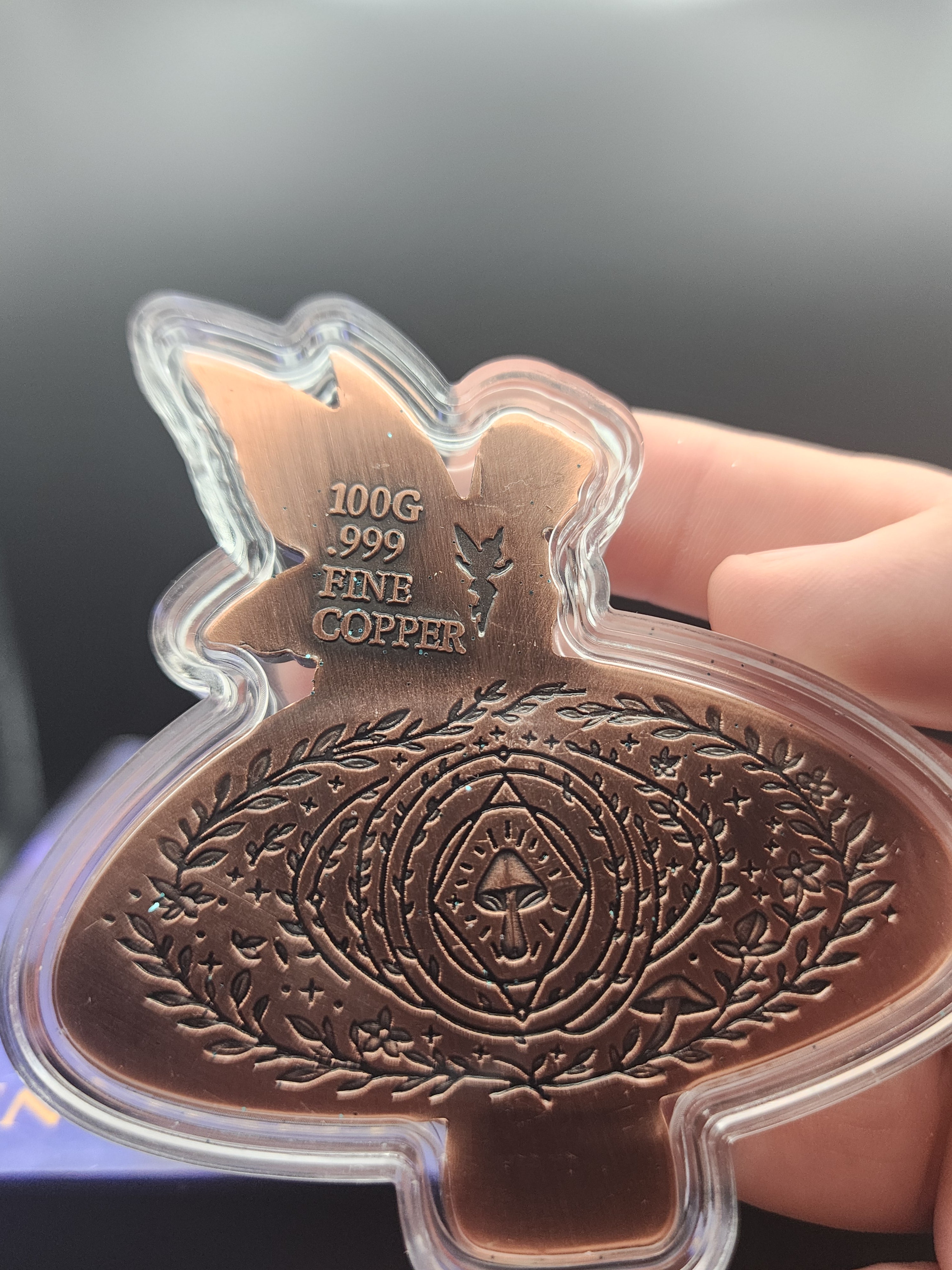 Enchanted Fairy 100g Shaped Colorized Copper Medal in Display Box Mintage 2500