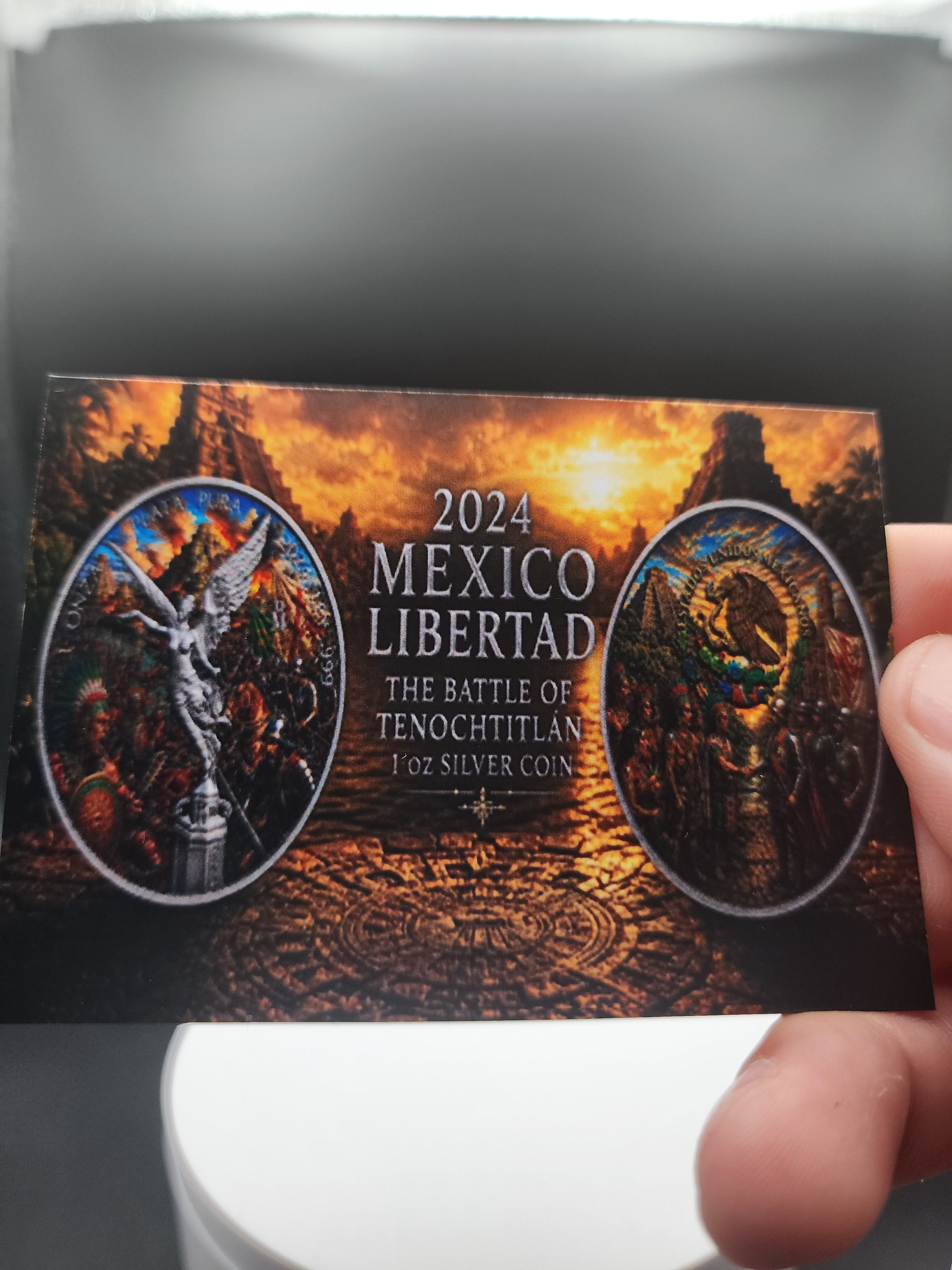 2024 Mexico 1oz Silver Libertad Battle Tenochtitlan Mintage 499 In Capsule & COA